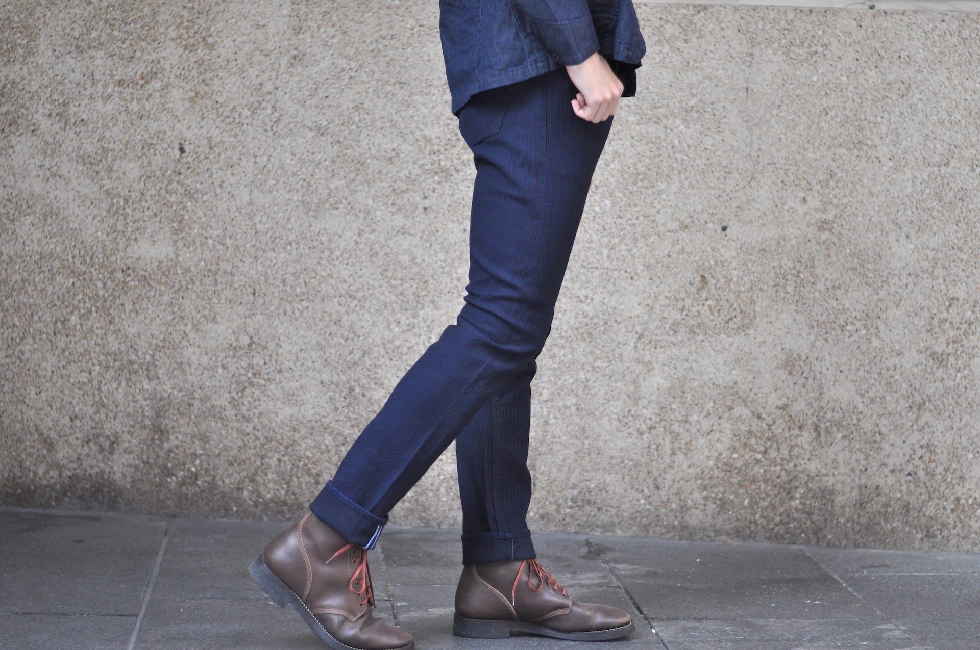 Pure Blue Japan 12.5oz "Double-Warps" Sashiko Trousers (Indigo X Black)