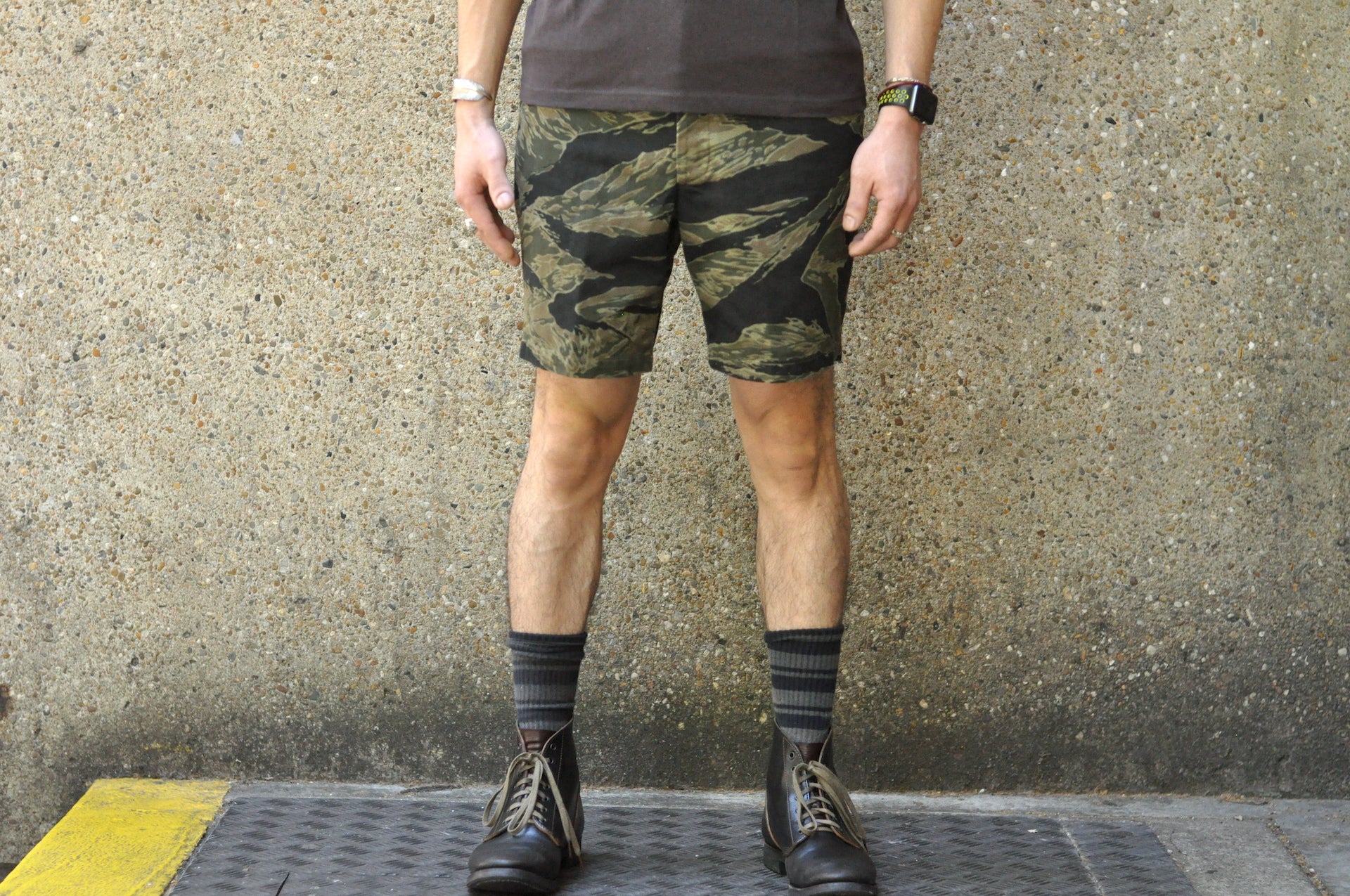 Freewheelers 12oz Cotton Twill "Military Tropical Shorts" (Tiger Camo)