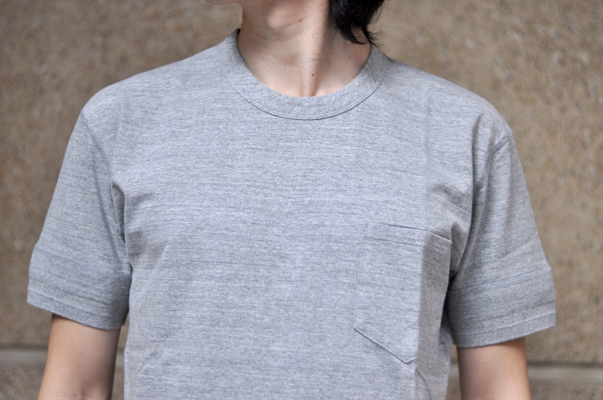 Pure Blue Japan 6.5oz "Signature" Pocket Tee (Light Heather Gray)