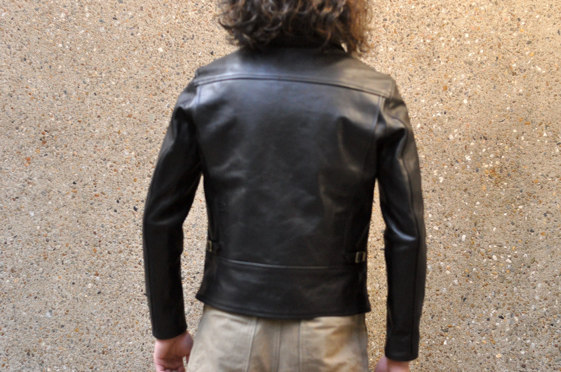 The Flat Head Horsehide 40s Single Sport Jacket (Black Tea-cored)
