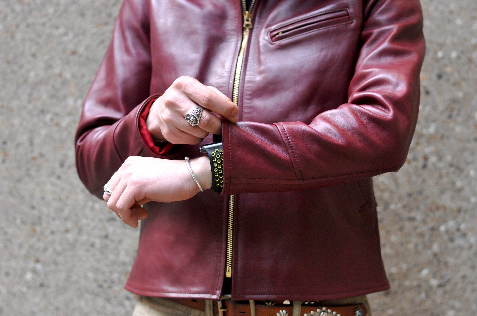 The Flat Head Horsehide 40s Single Sport Jacket (Wine Tea-cored)