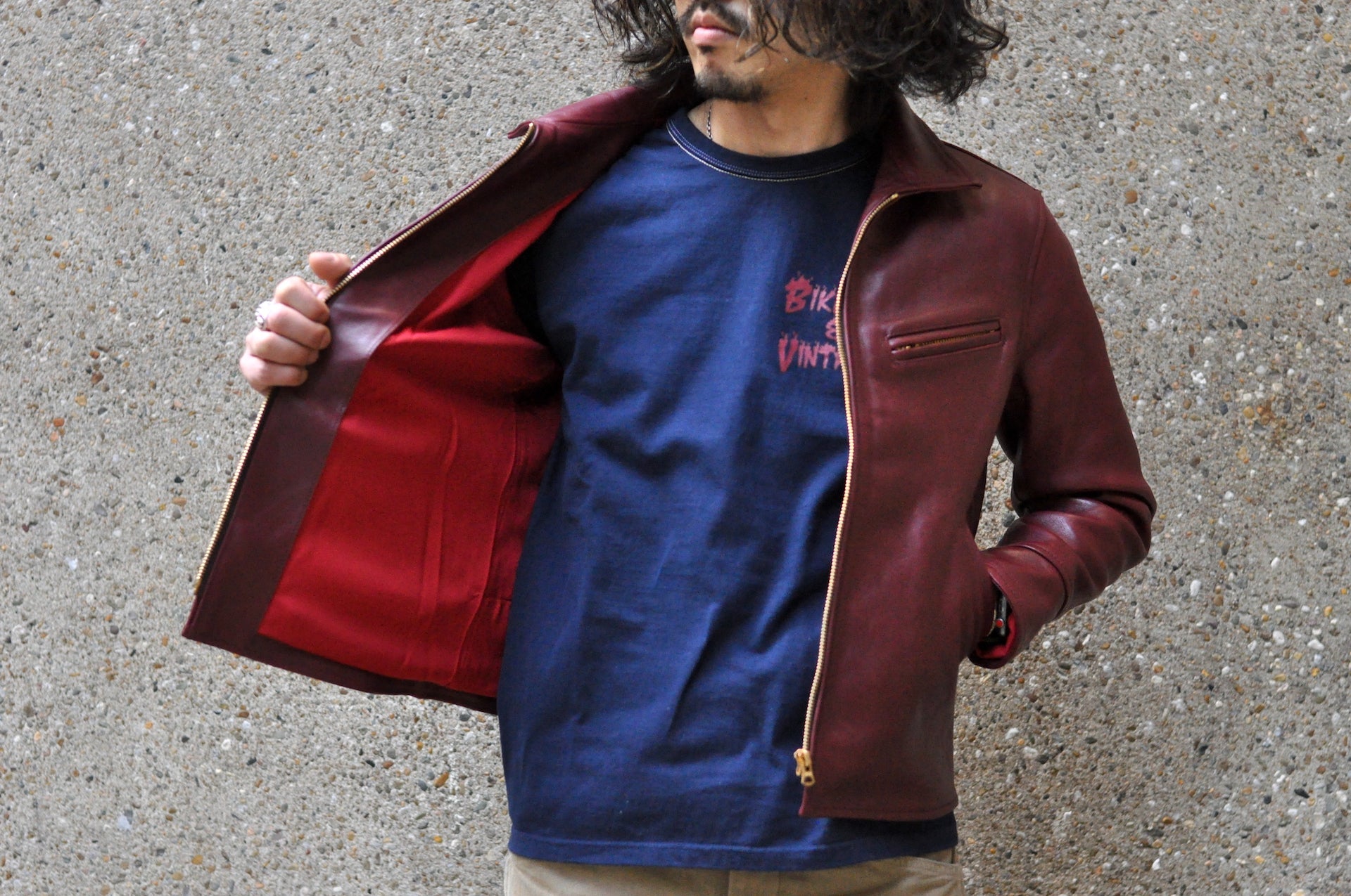 The Flat Head Horsehide 40s Single Sport Jacket (Wine Tea-cored)