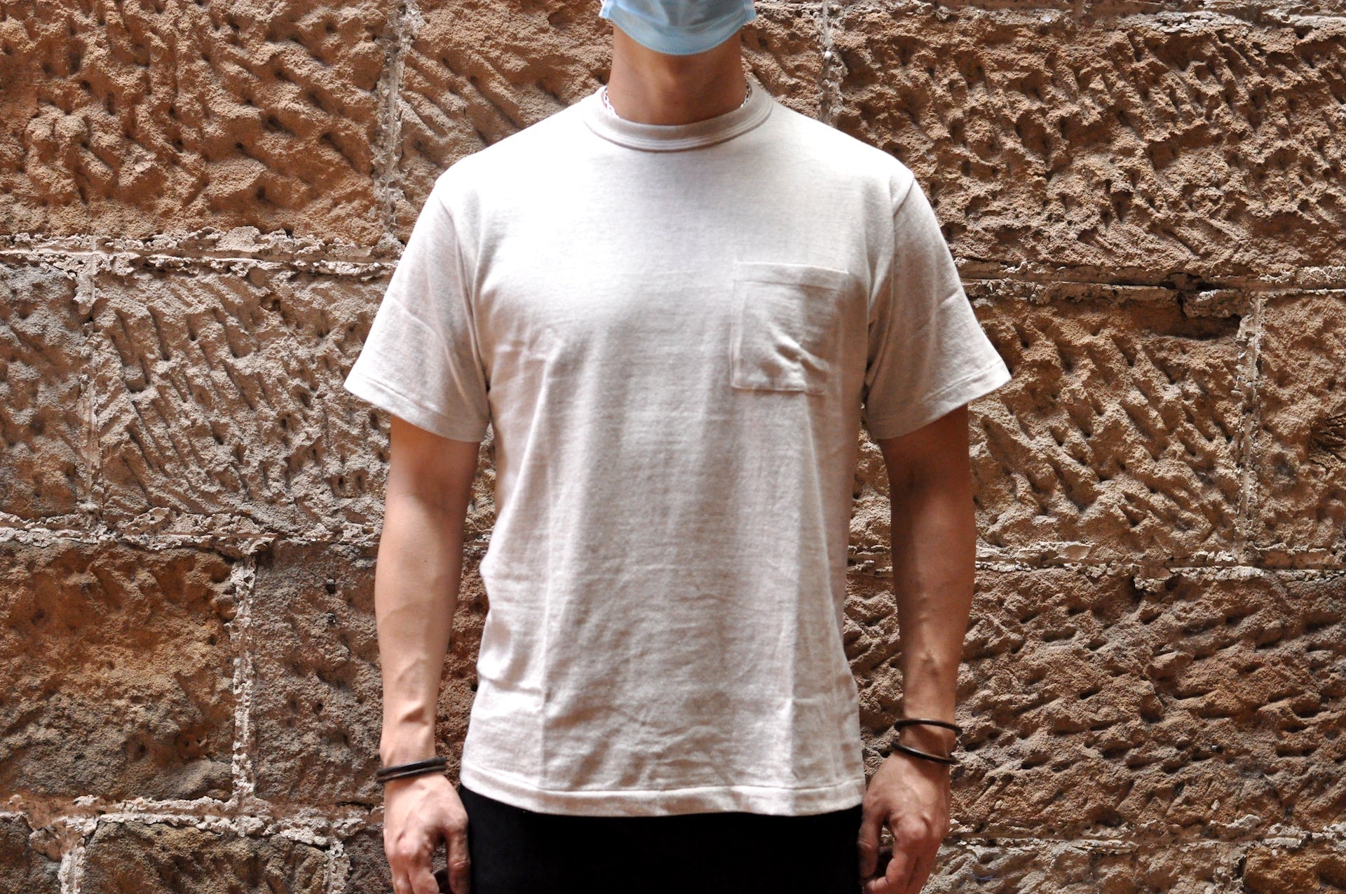 Warehouse 5.5oz "Bamboo Textured" Pocket Tee (Oatmeal)