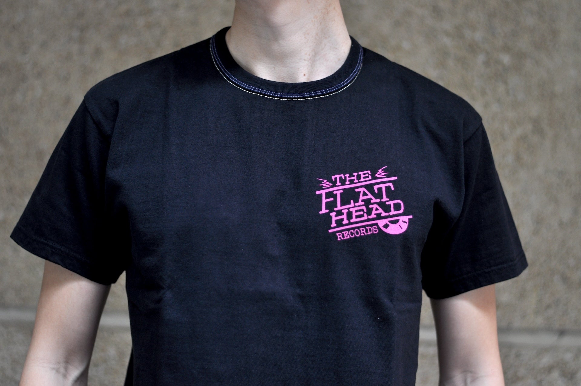 The Flat Head 9oz "Records" Loopwheeled Tee (Black)