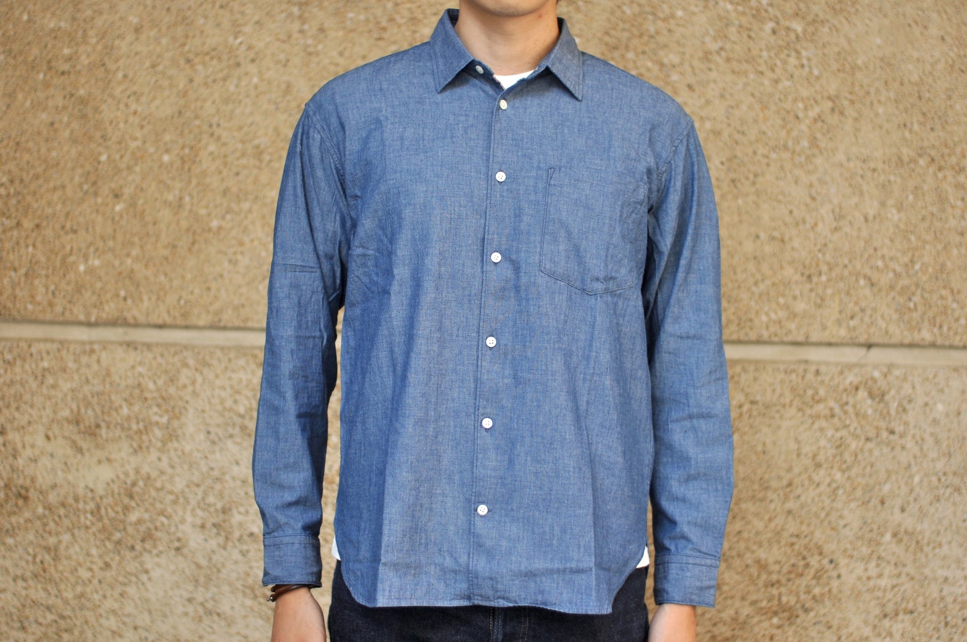 MOMOTARO JEANS 5oz Selvage Chambray Oxford Shirt (Indigo)