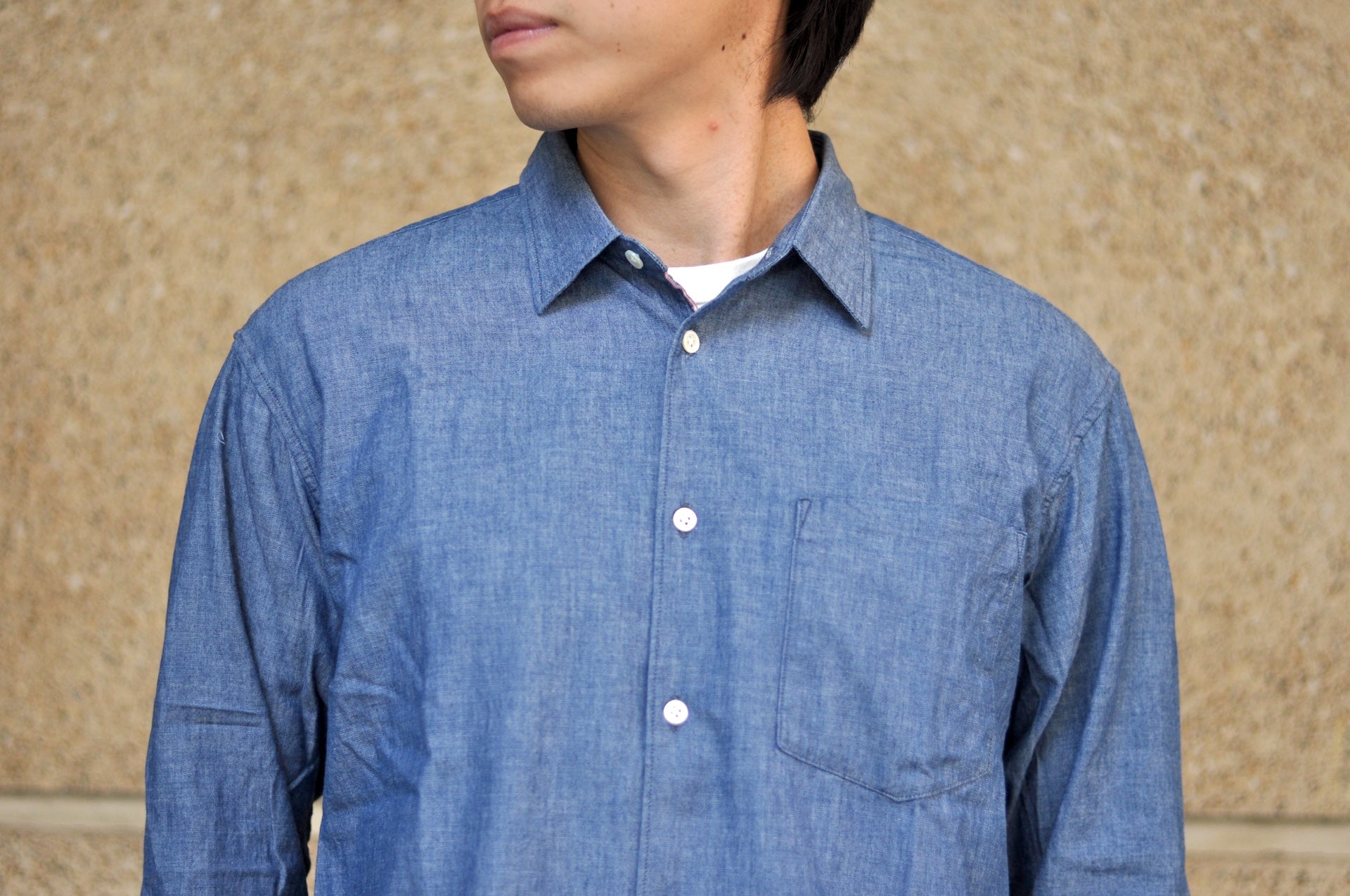 MOMOTARO JEANS 5oz Selvage Chambray Oxford Shirt (Indigo)