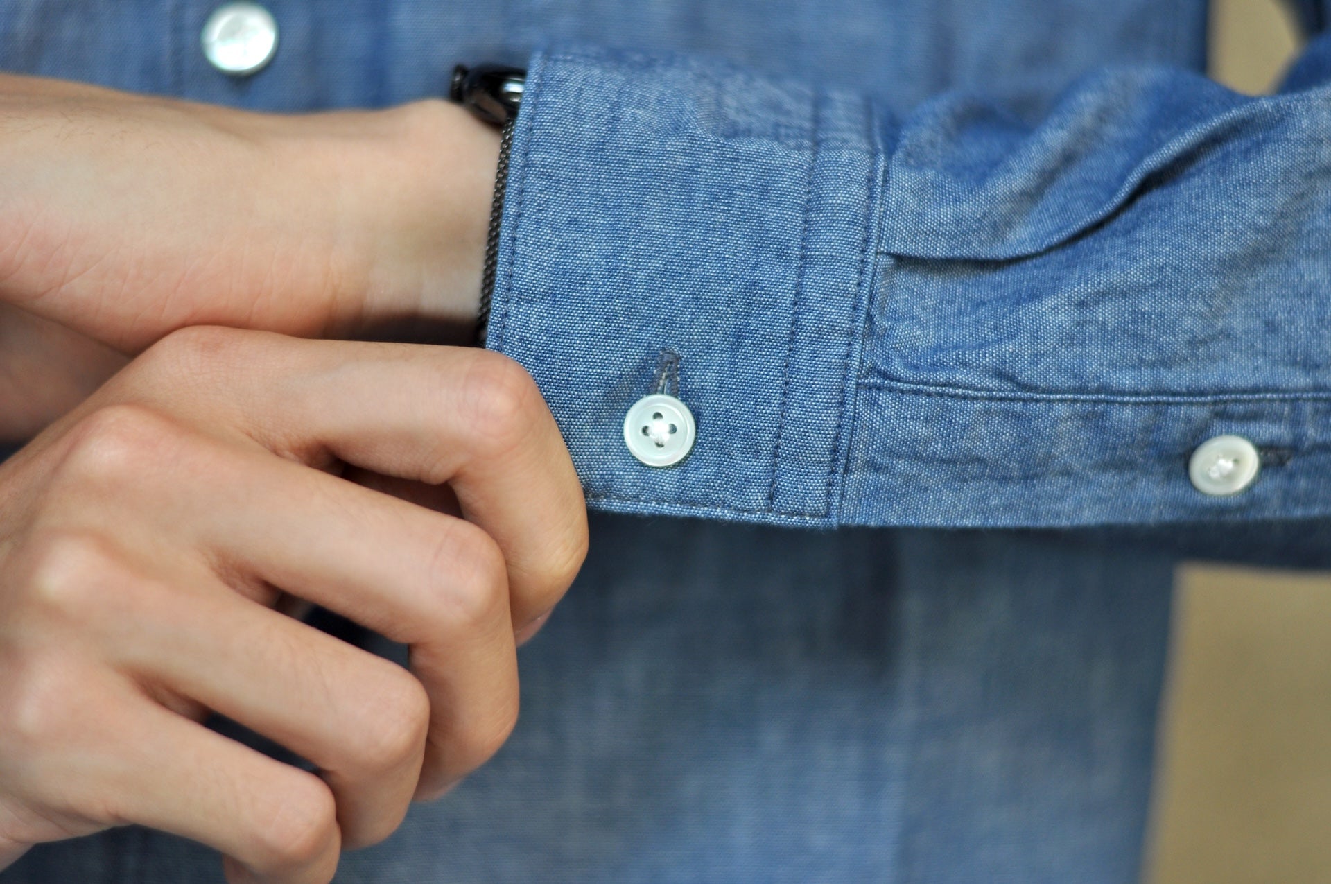 MOMOTARO JEANS 5oz Selvage Chambray Oxford Shirt (Indigo)