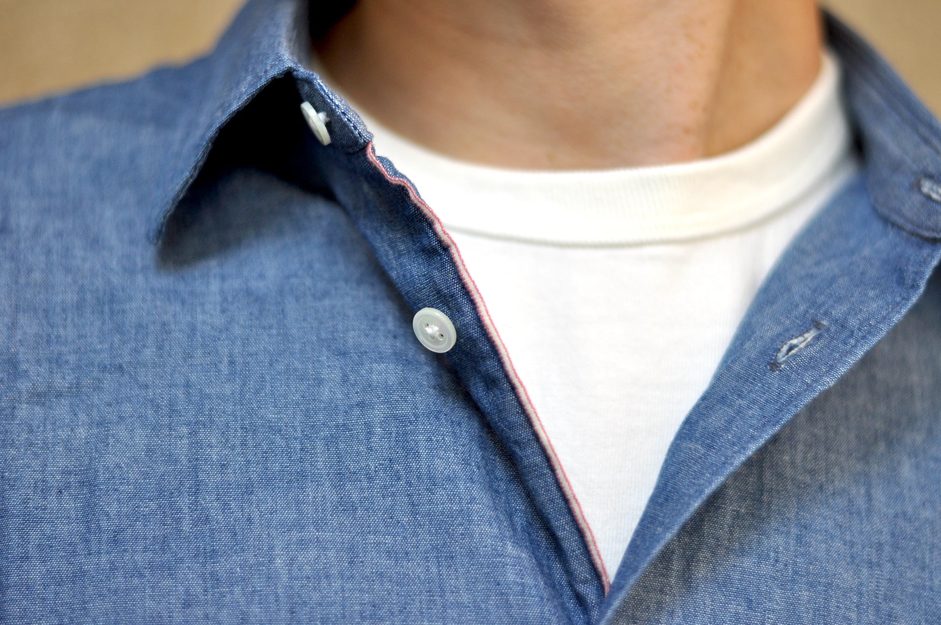 MOMOTARO JEANS 5oz Selvage Chambray Oxford Shirt (Indigo)