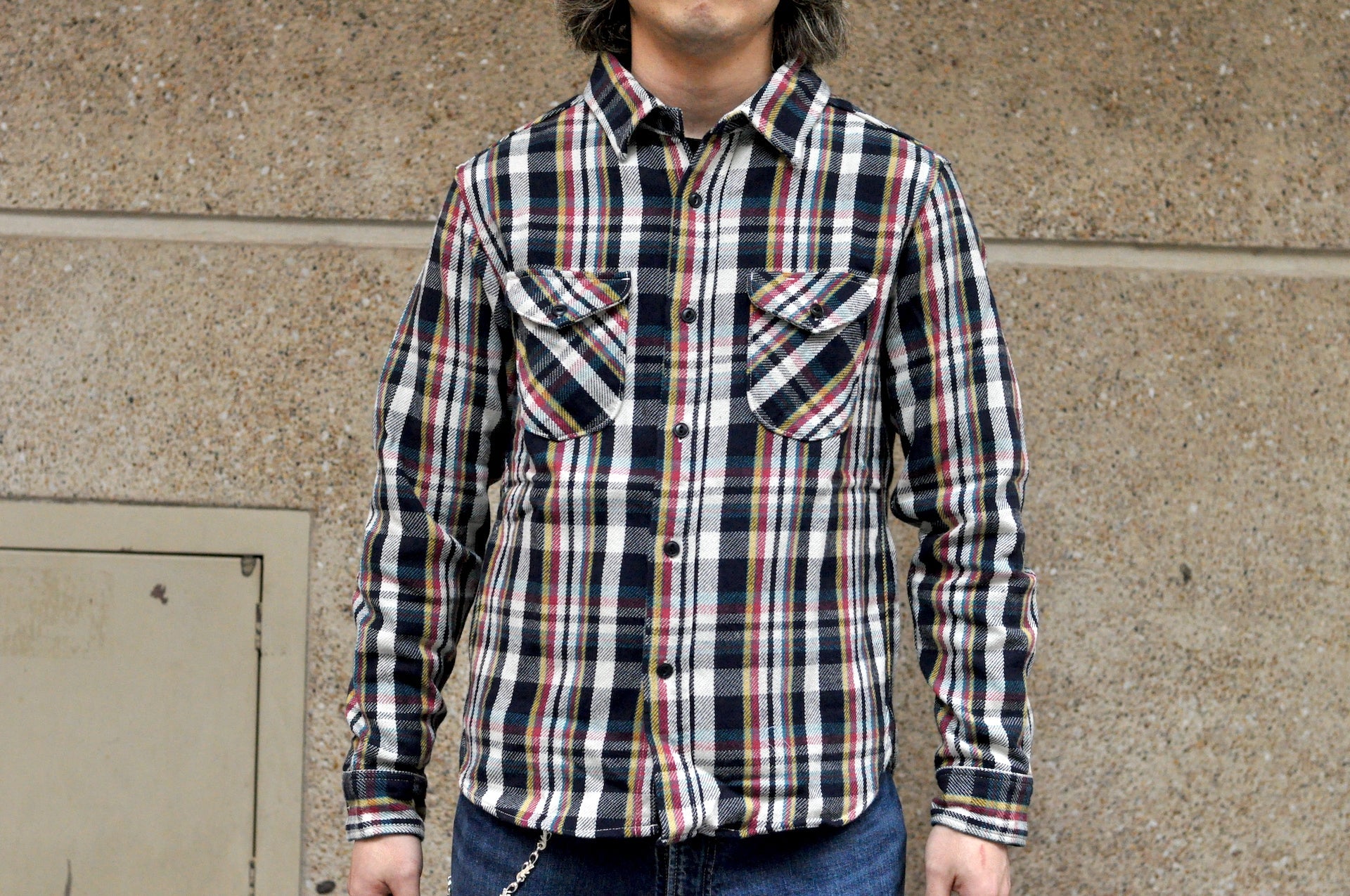 UES 14oz Heavyweight Selvage Flannel Workshirt (Sailor Blue)