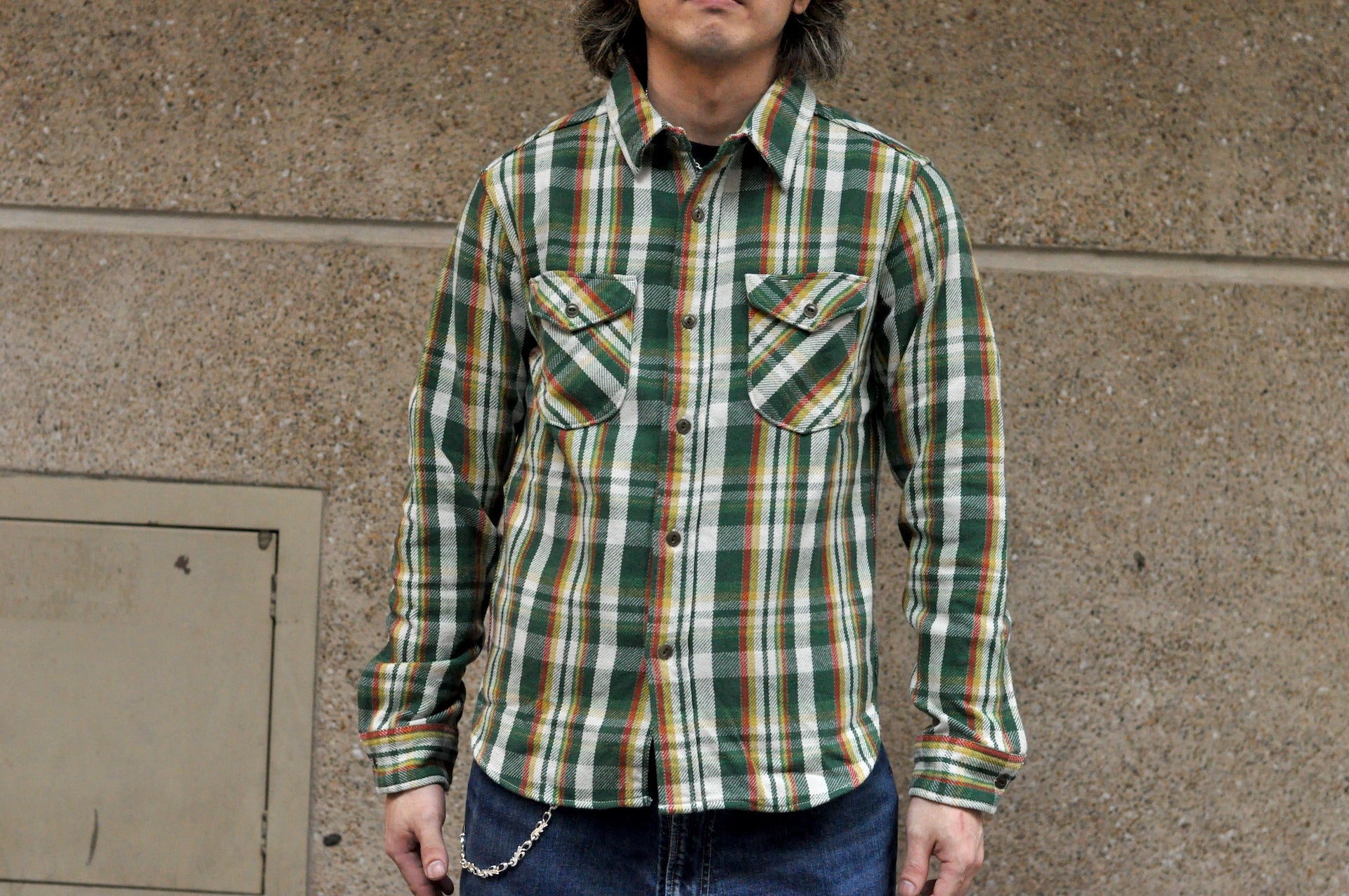 UES 14oz Heavyweight Selvage Flannel Workshirt (Harvest Green)