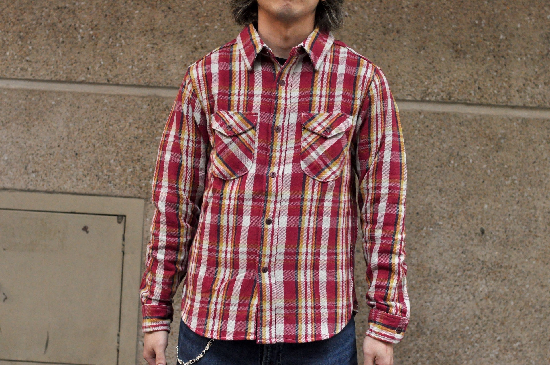 UES 14oz Heavyweight Selvage Flannel Workshirt (Autumn Red)