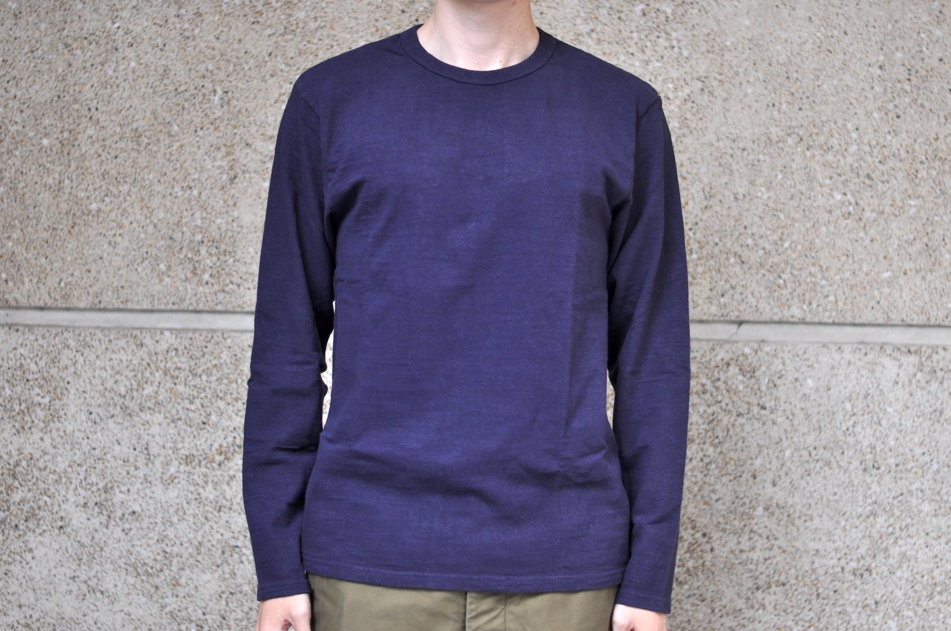 UES 9.5oz "NO.8 Slub Nep" Heavyweight L/S Plain Tee (Eggplant Navy)