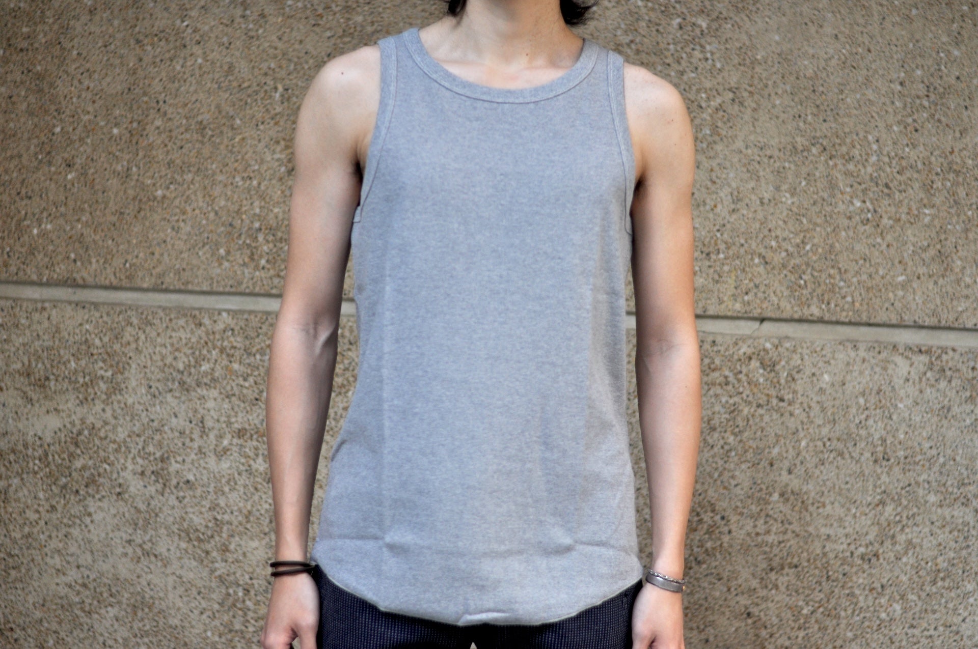 Freewheelers Lightweight "Waffle Textured" Sleeveless T-Shirt (Grey)