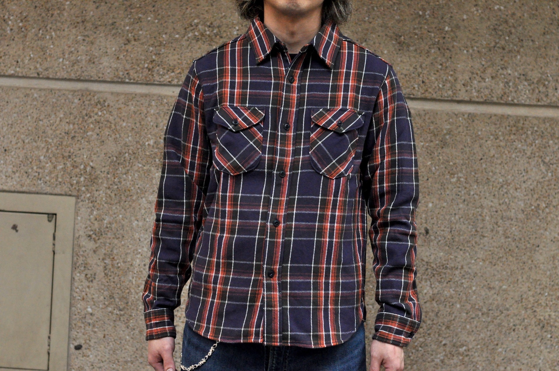 UES 14oz Heavyweight Selvage Flannel Workshirt (Midnight Hike)