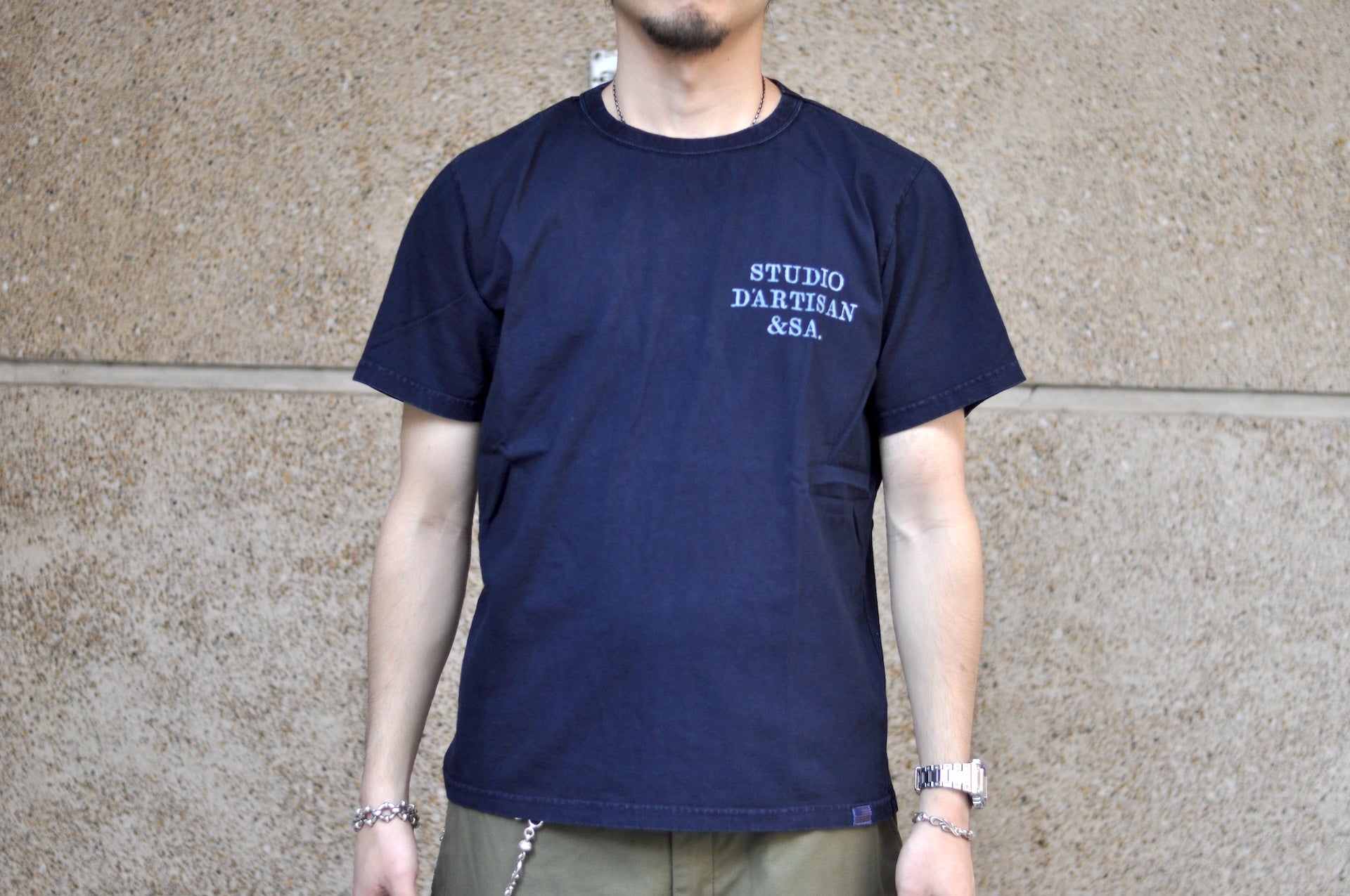 Studio D'Artisan 6oz "Denim Master" Natural Indigo Dyed Tee (Grand Indigo)