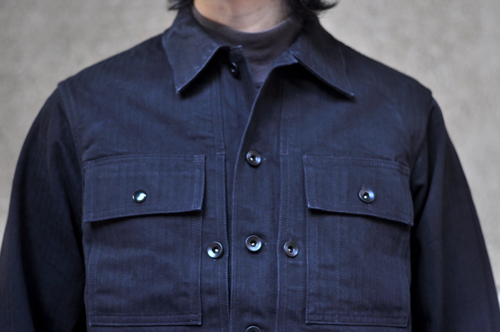 Freewheelers "GRUNTS" HBT Utility Jacket (Rude Black)