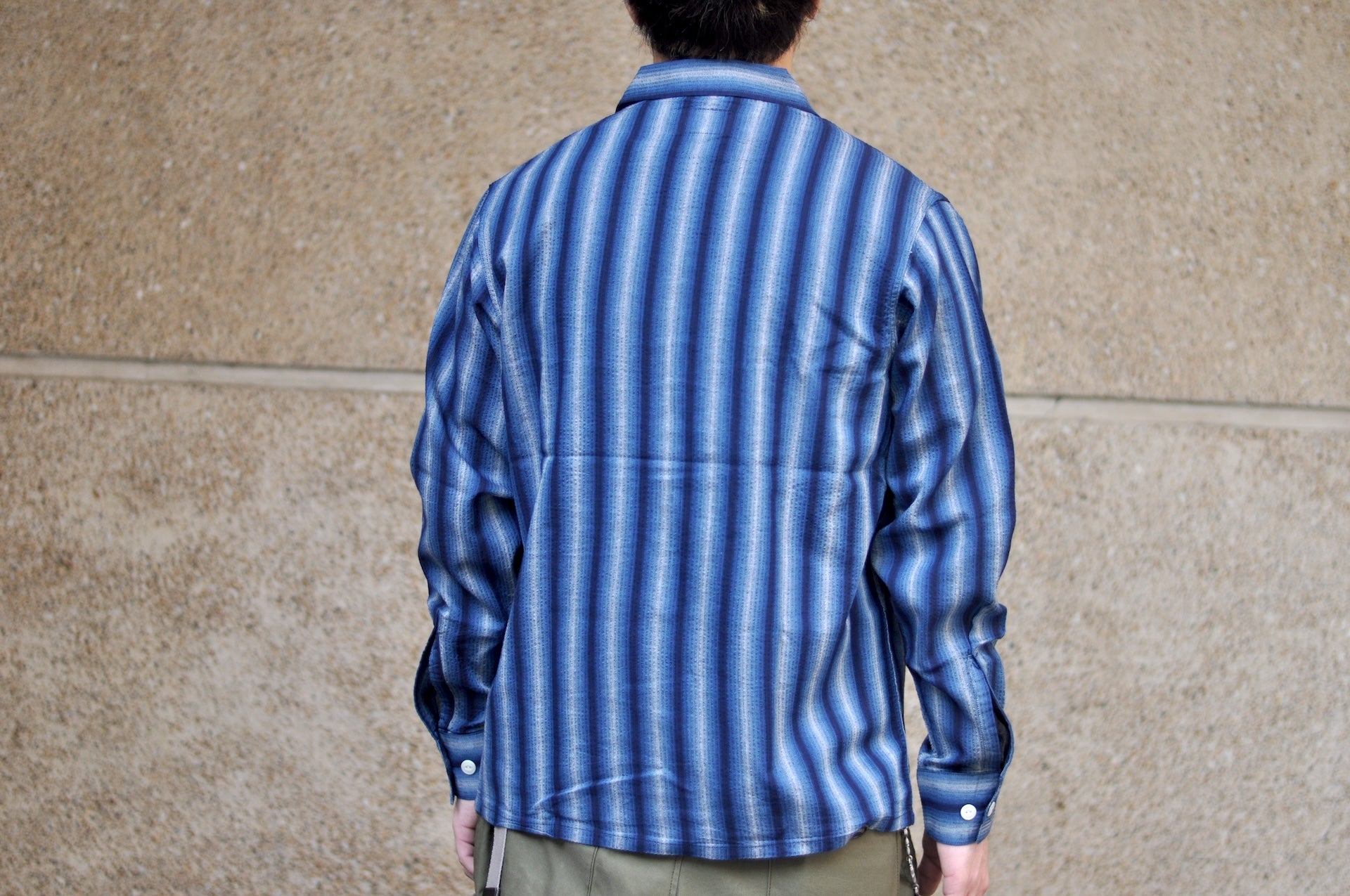 Studio D'Artisan Lightweight "Shijira Awa-Ai" Natural Indigo Dyed Workshirt (Wave-Light)