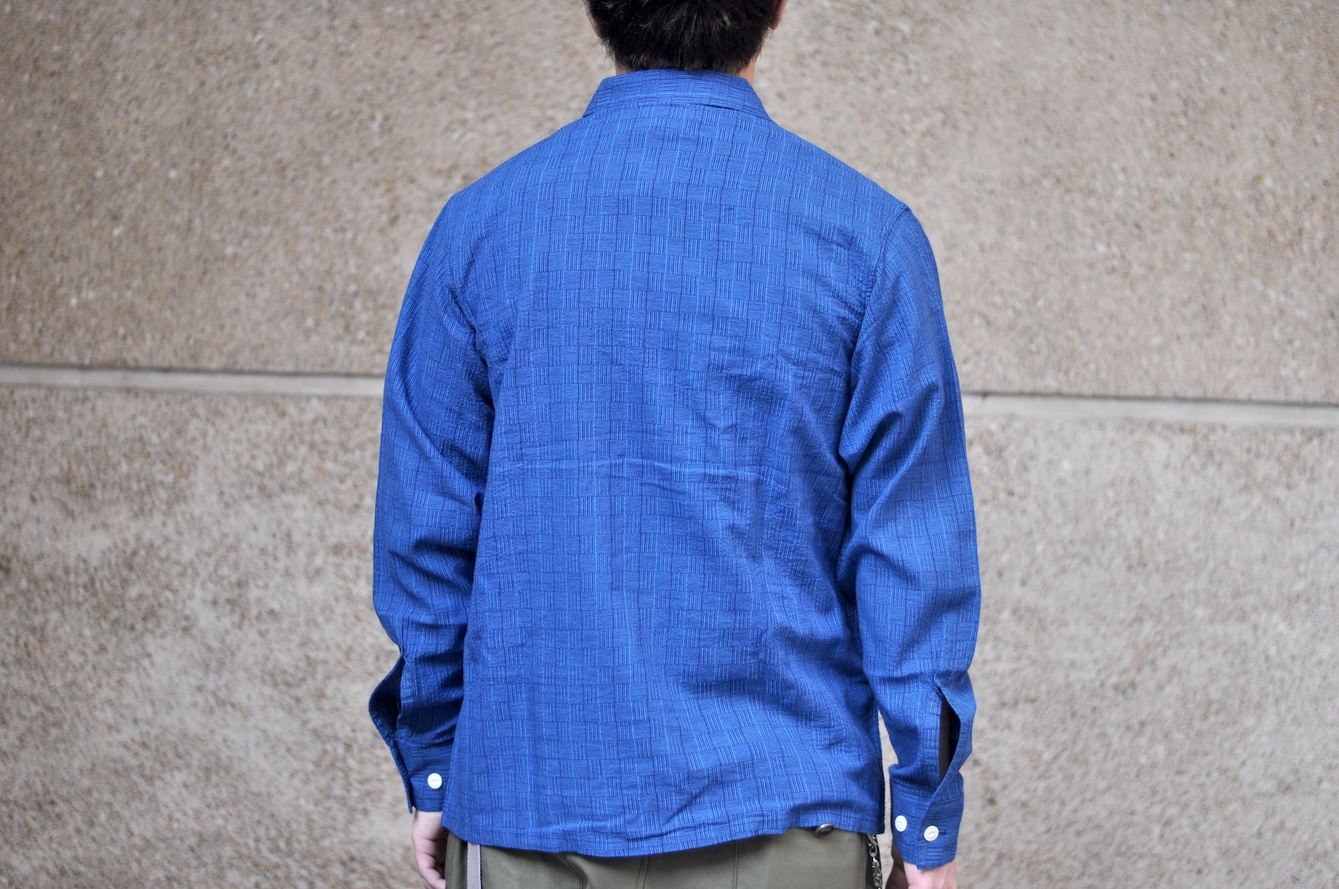 Studio D'Artisan Lightweight "Shijira Awa-Ai" Natural Indigo Dyed Workshirt (Drywood)