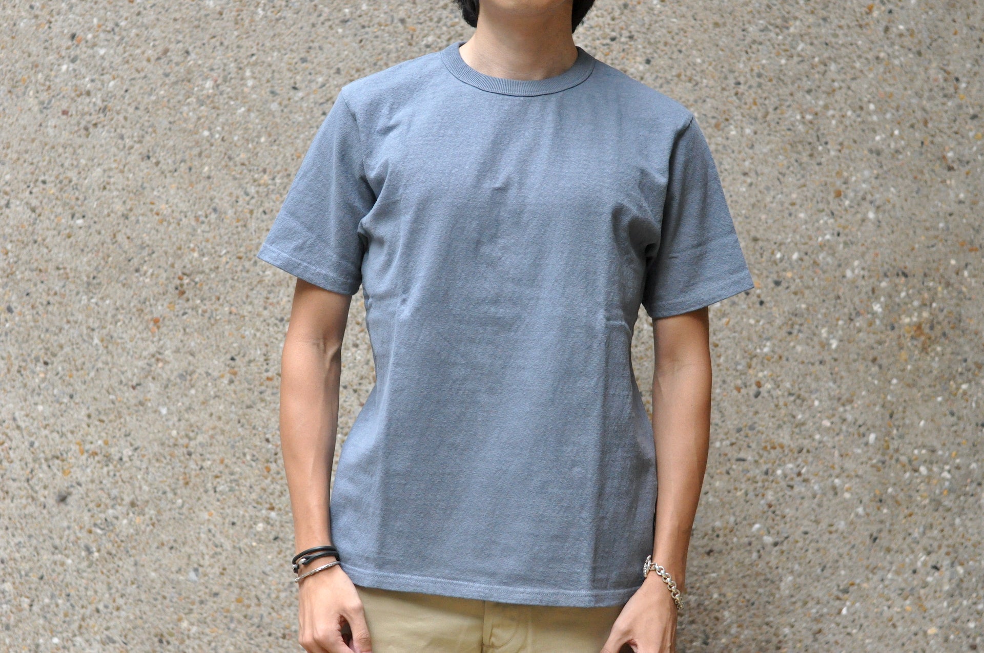 UES 9.5oz "NO.8 Slub Nep" Heavyweight Plain Tee (Lake Blue)
