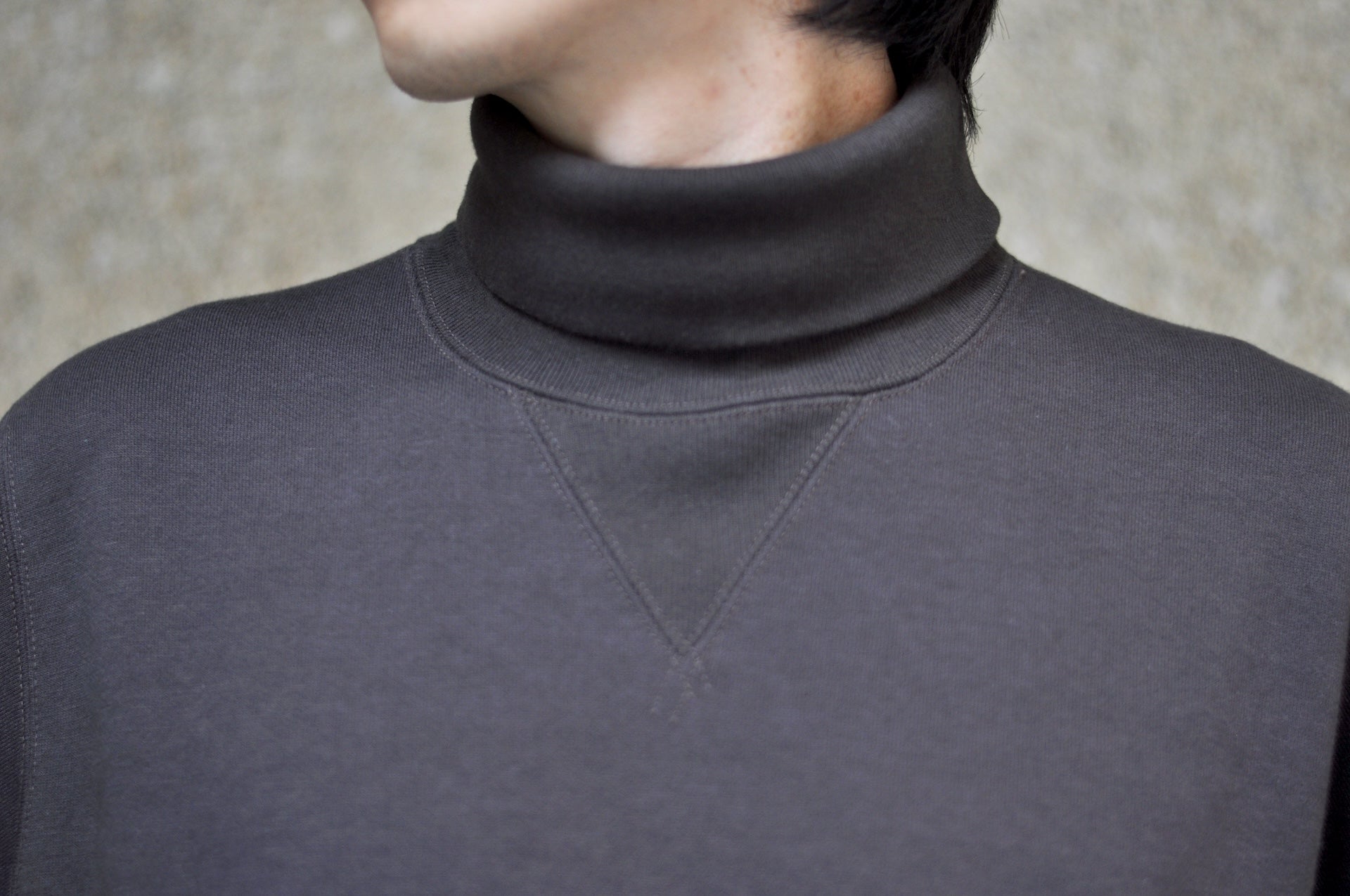 Freewheelers 12oz "Turtle Neck" Loopwheeled Sweatshirt (Jet Black)