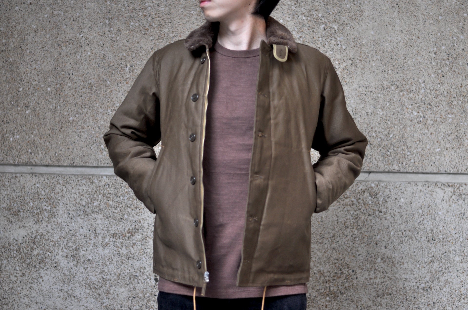 Freewheelers N-1 1940s Naval Deck Jacket (Red Khaki)