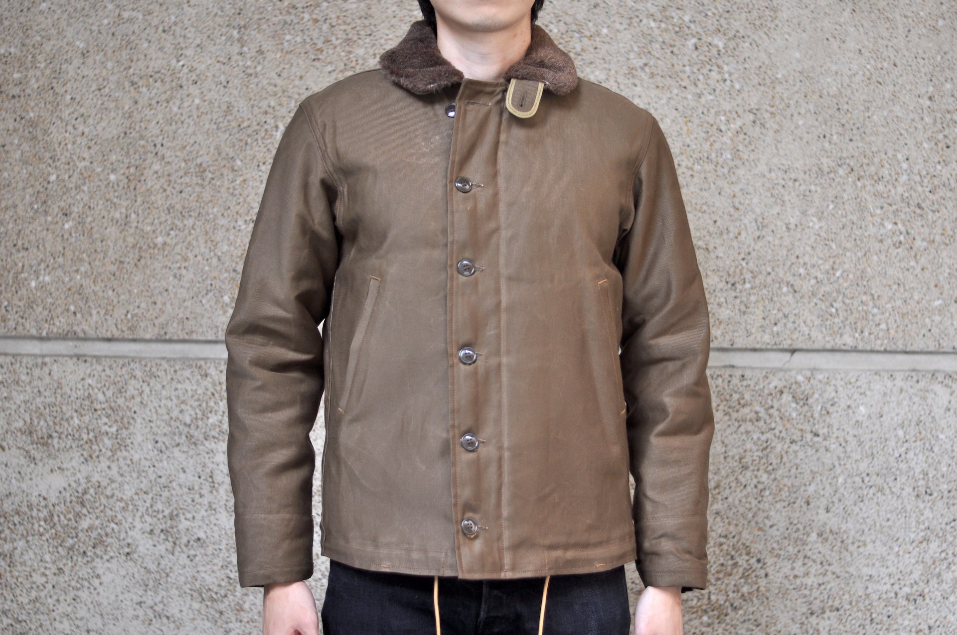 Freewheelers N-1 1940s Naval Deck Jacket (Red Khaki)