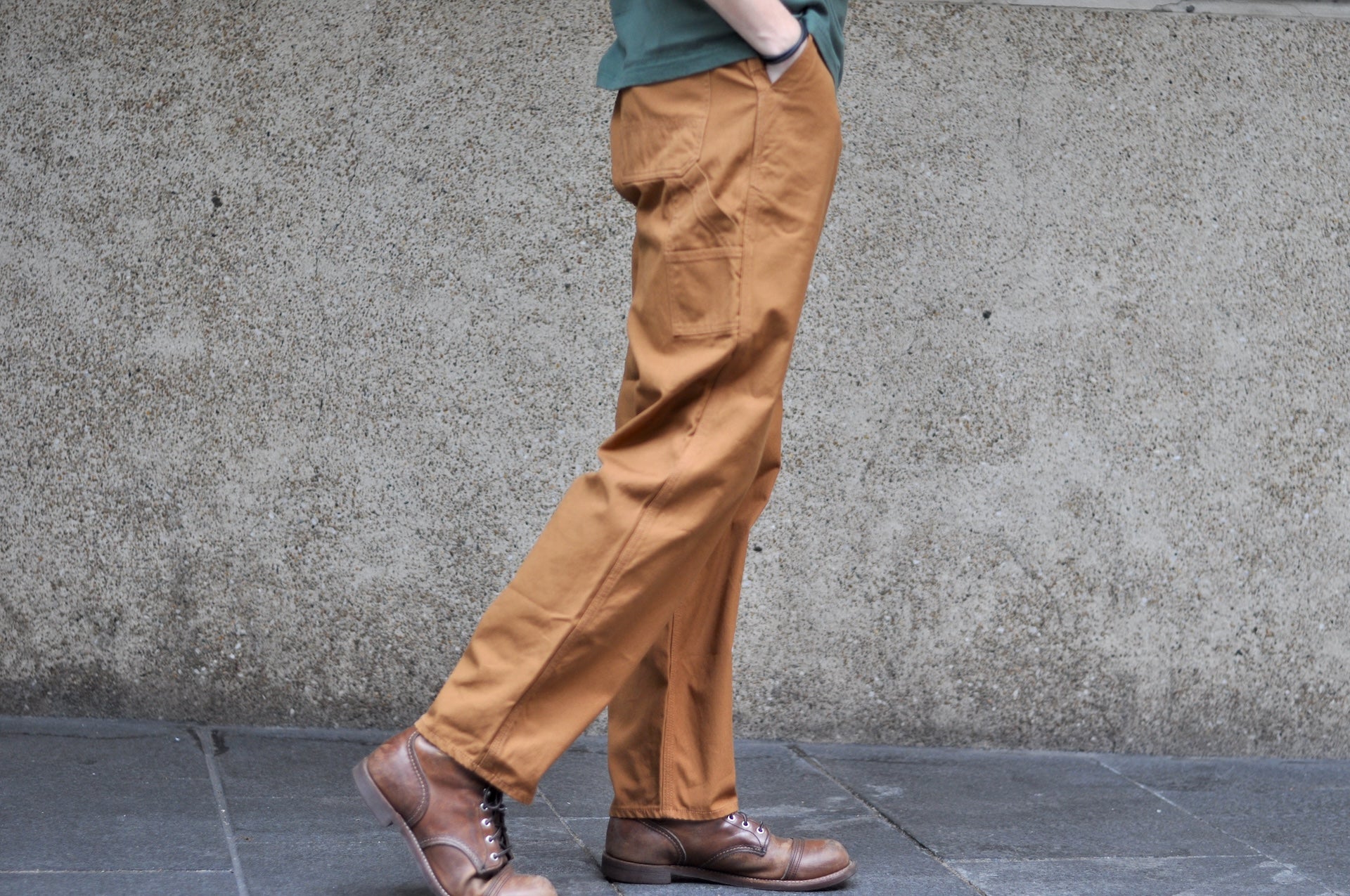 The Flat Head 11oz Duck Canvas Worker Pants (Brown)