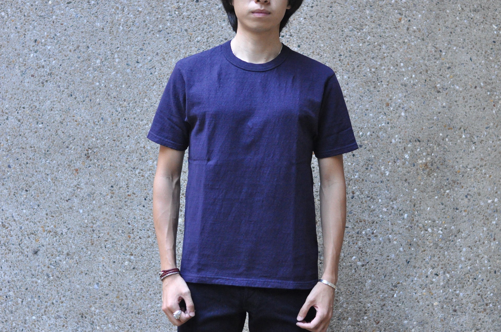 UES 9.5oz "NO.8 Slub Nep" Heavyweight Plain Tee (Eggplant Navy)