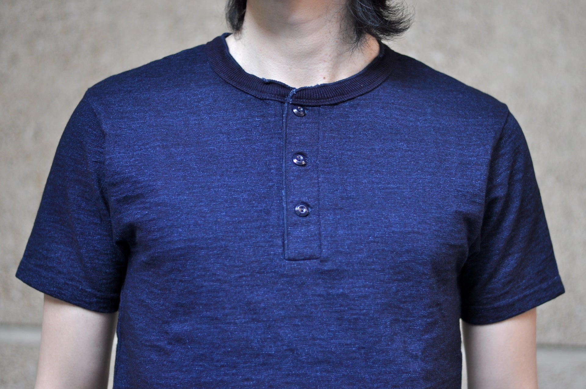 UES 11oz “NO.7 Silky-Smooth” Ultra-Heavyweight Henley Tee (Grand Indigo)