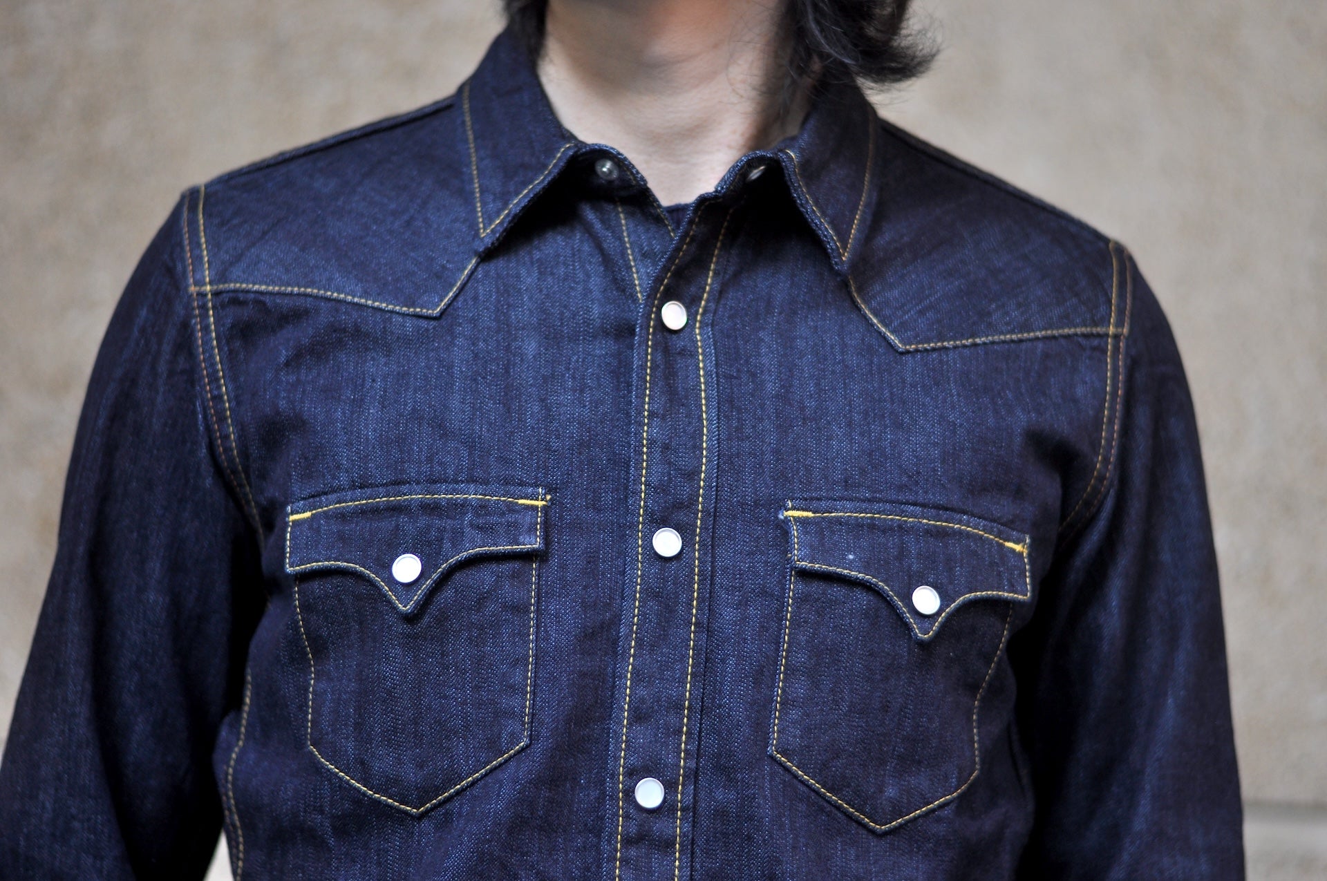 The Flat Head 10oz "Type 2" Indigo Dyed Denim Western Shirt