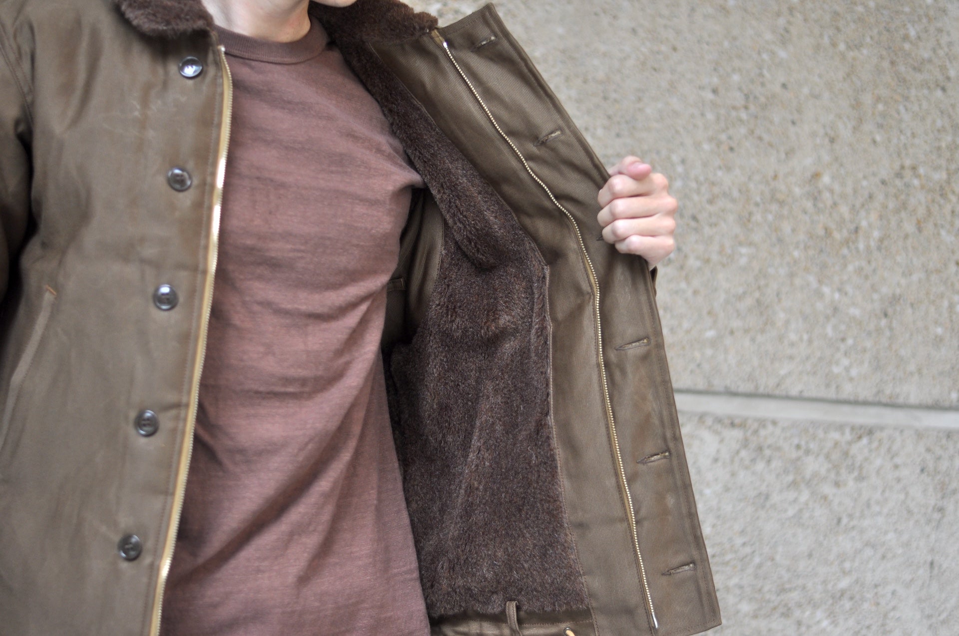 Freewheelers N-1 1940s Naval Deck Jacket (Red Khaki)