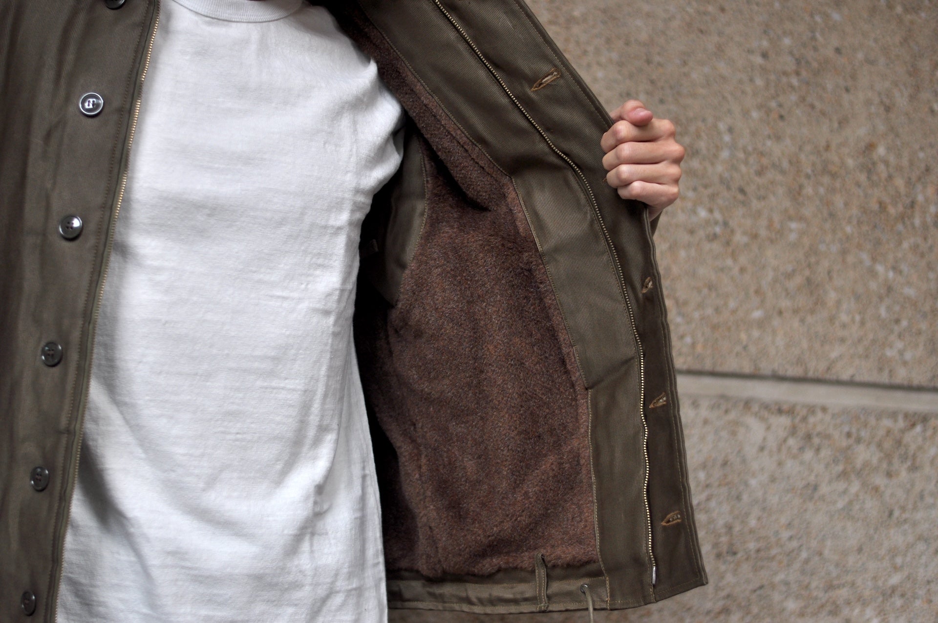 Freewheelers N-1 1940s Naval Deck Jacket (Khaki Green)