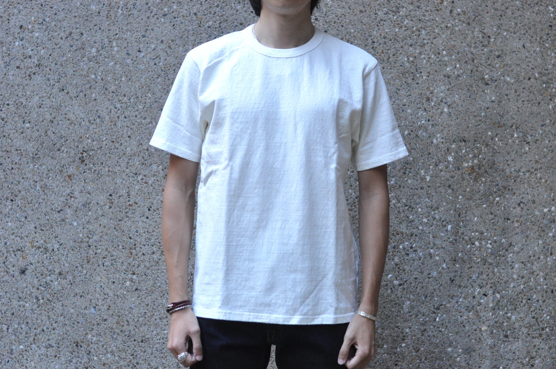 UES 9.5oz "NO.8 Slub Nep" Heavyweight Plain Tee (Natural)