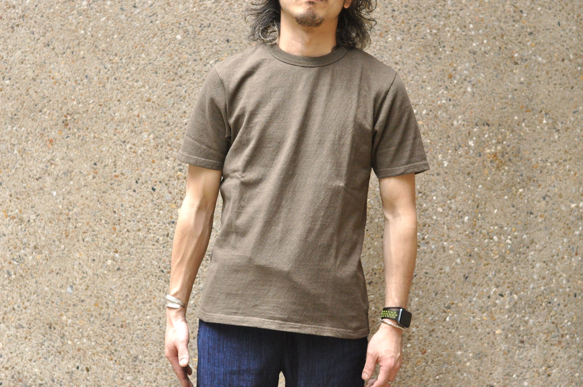 UES 9.5oz "NO.8 Slub Nep" Heavyweight Plain Tee (Vintage Olive)