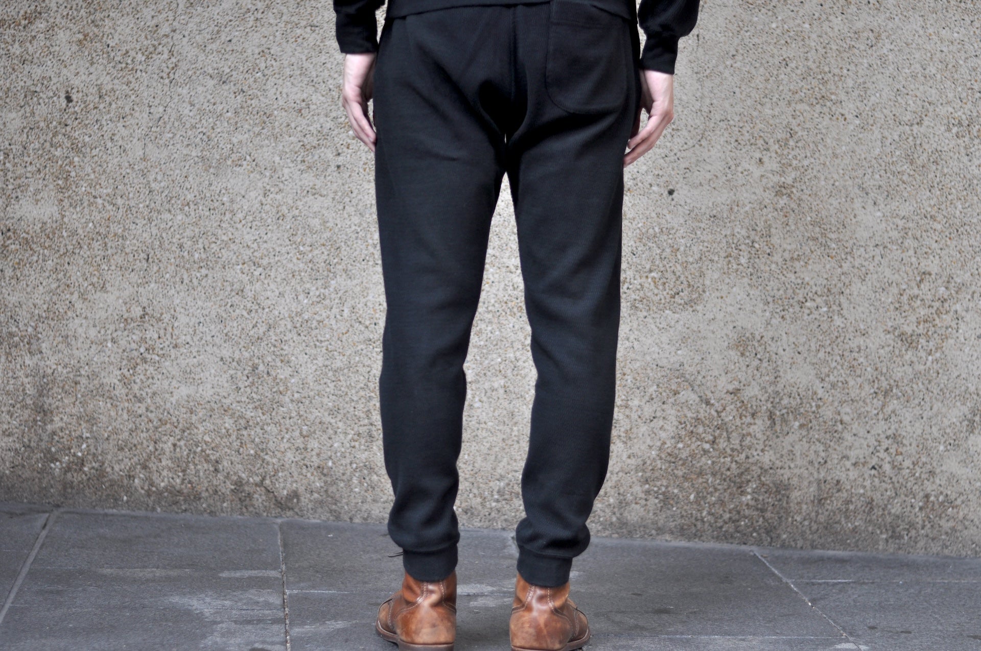 Stevenson Overall Co. Heavyweight Waffle Thermal Sweatpants (Black)
