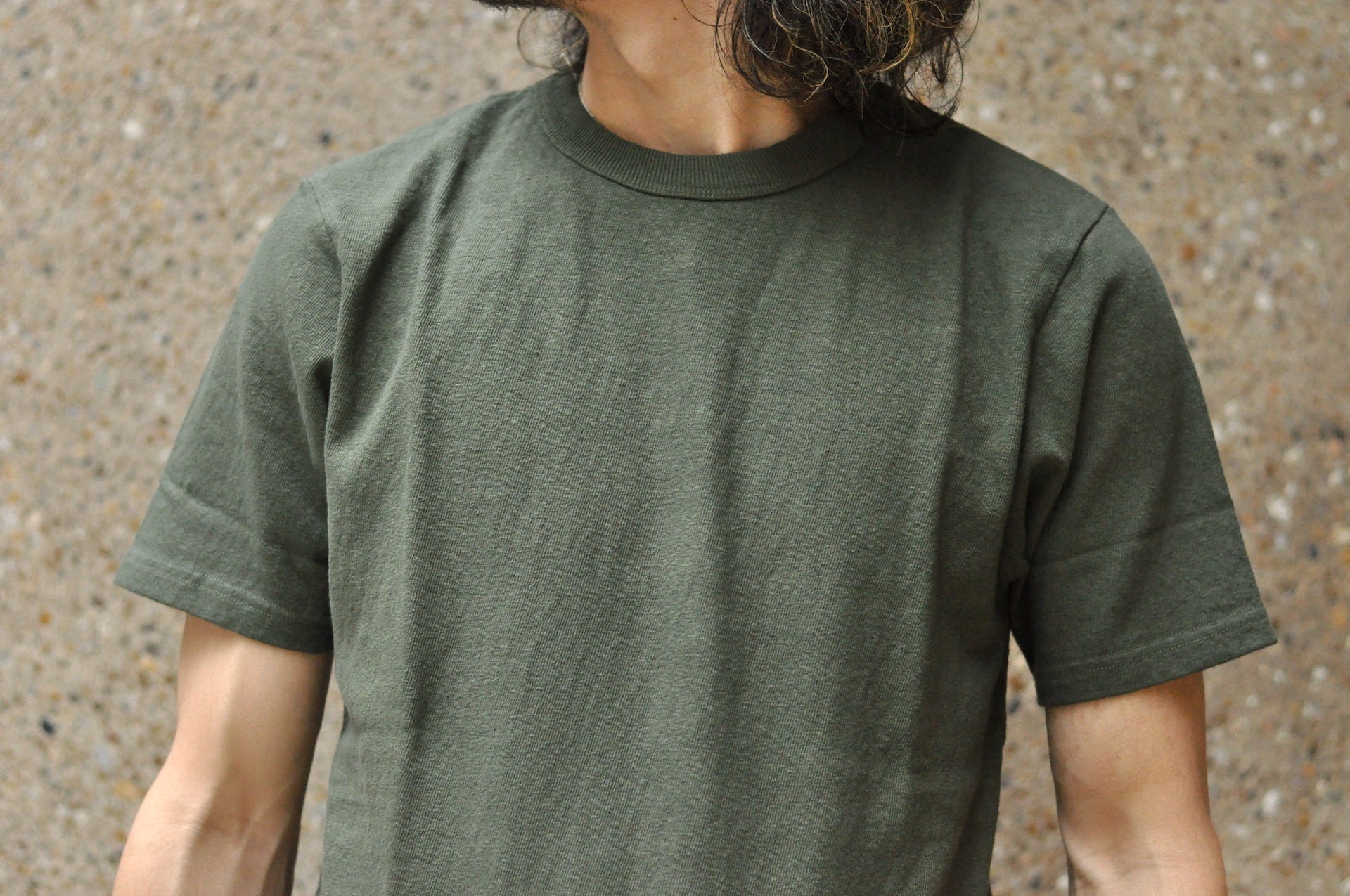 UES 9.5oz "NO.8 Slub Nep" Heavyweight Plain Tee (Dark Green)