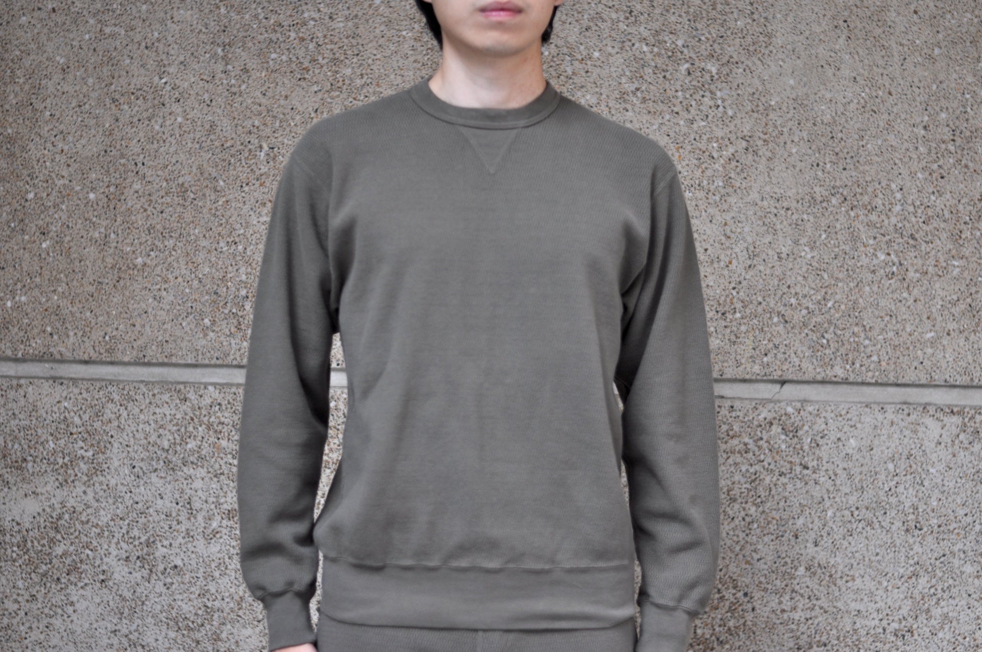 Stevenson Overall Co. Heavyweight Waffle Thermal Sweatshirt (Olive)