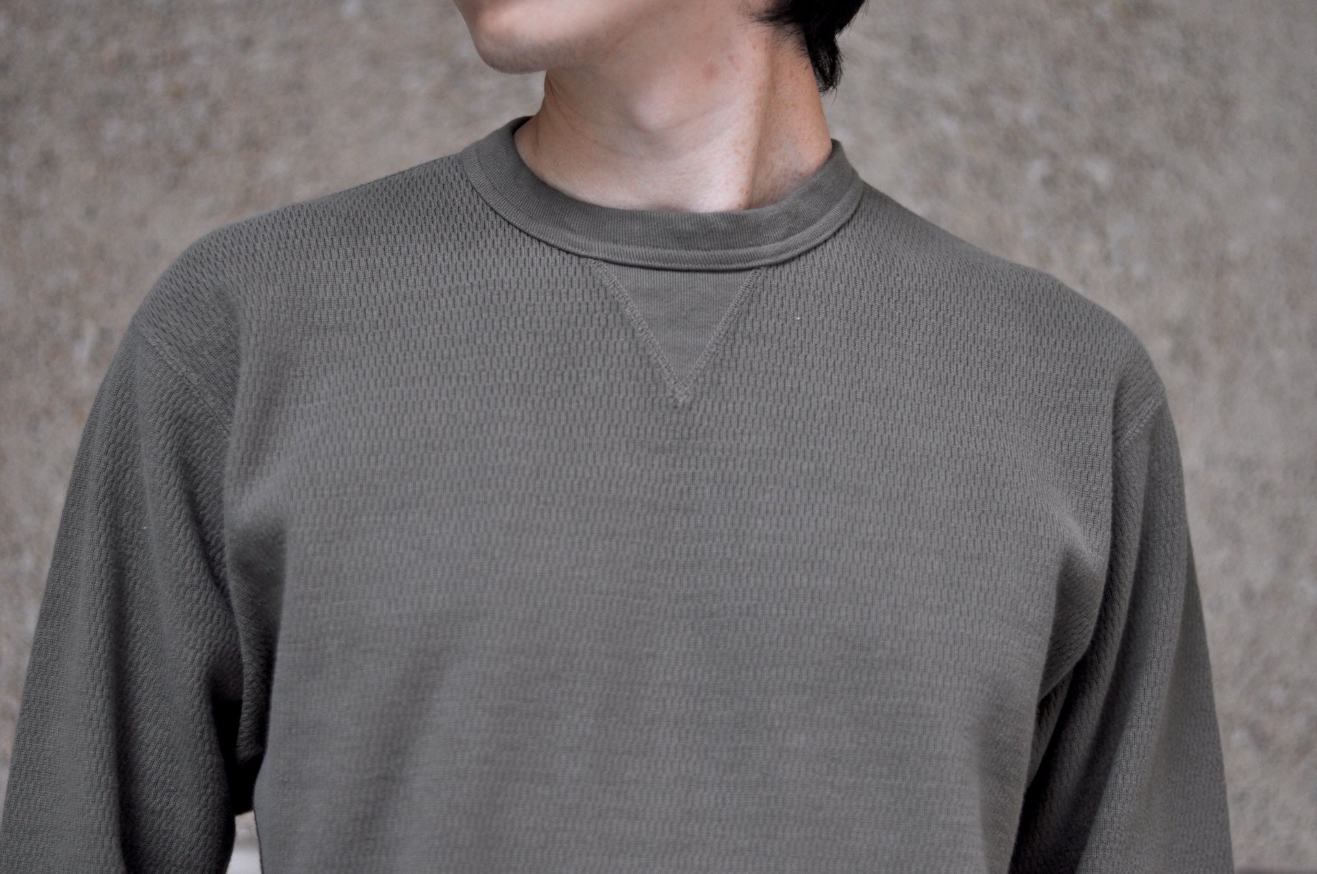 Stevenson Overall Co. Heavyweight Waffle Thermal Sweatshirt (Olive)