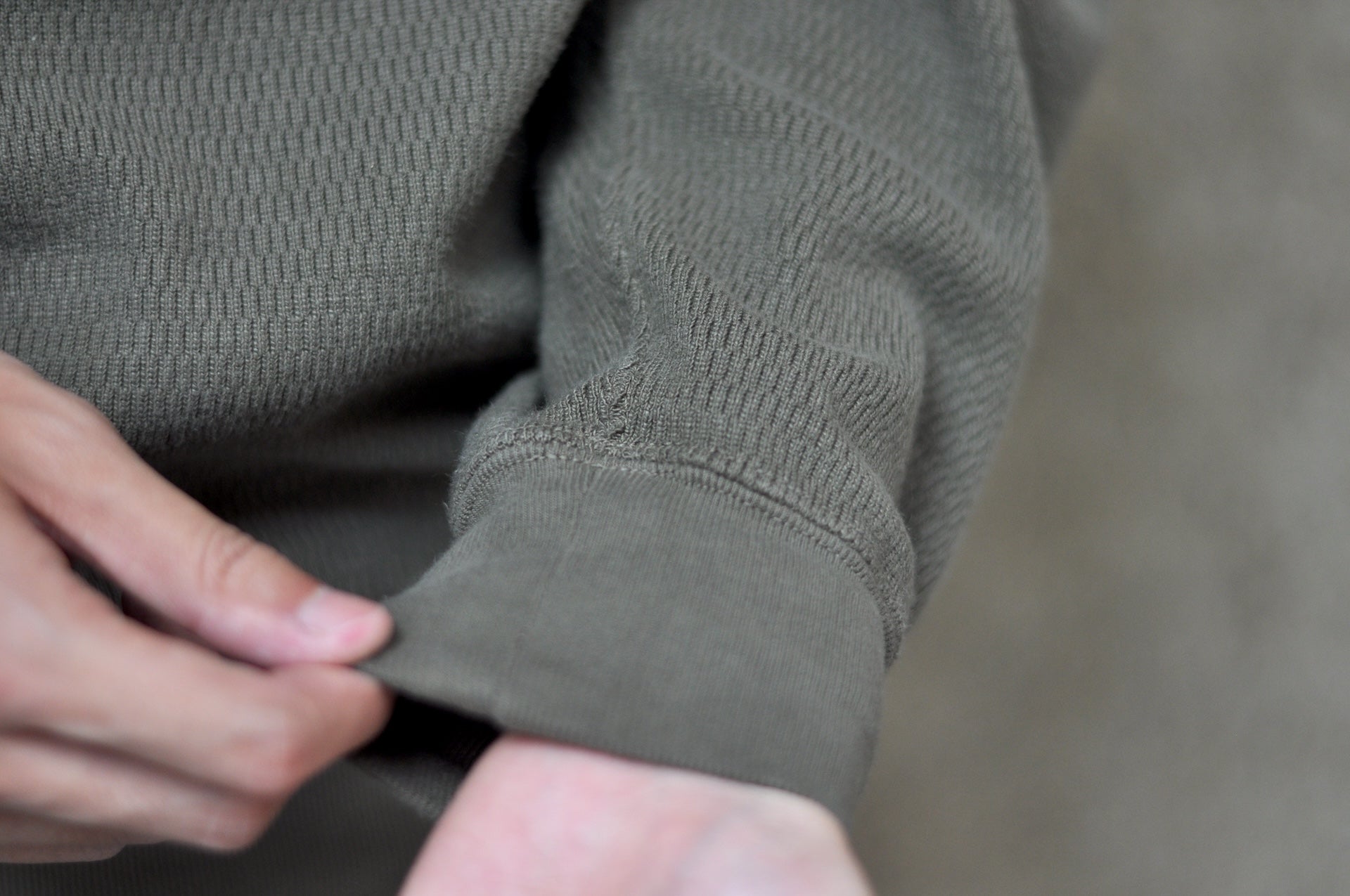 Stevenson Overall Co. Heavyweight Waffle Thermal Sweatshirt (Olive)