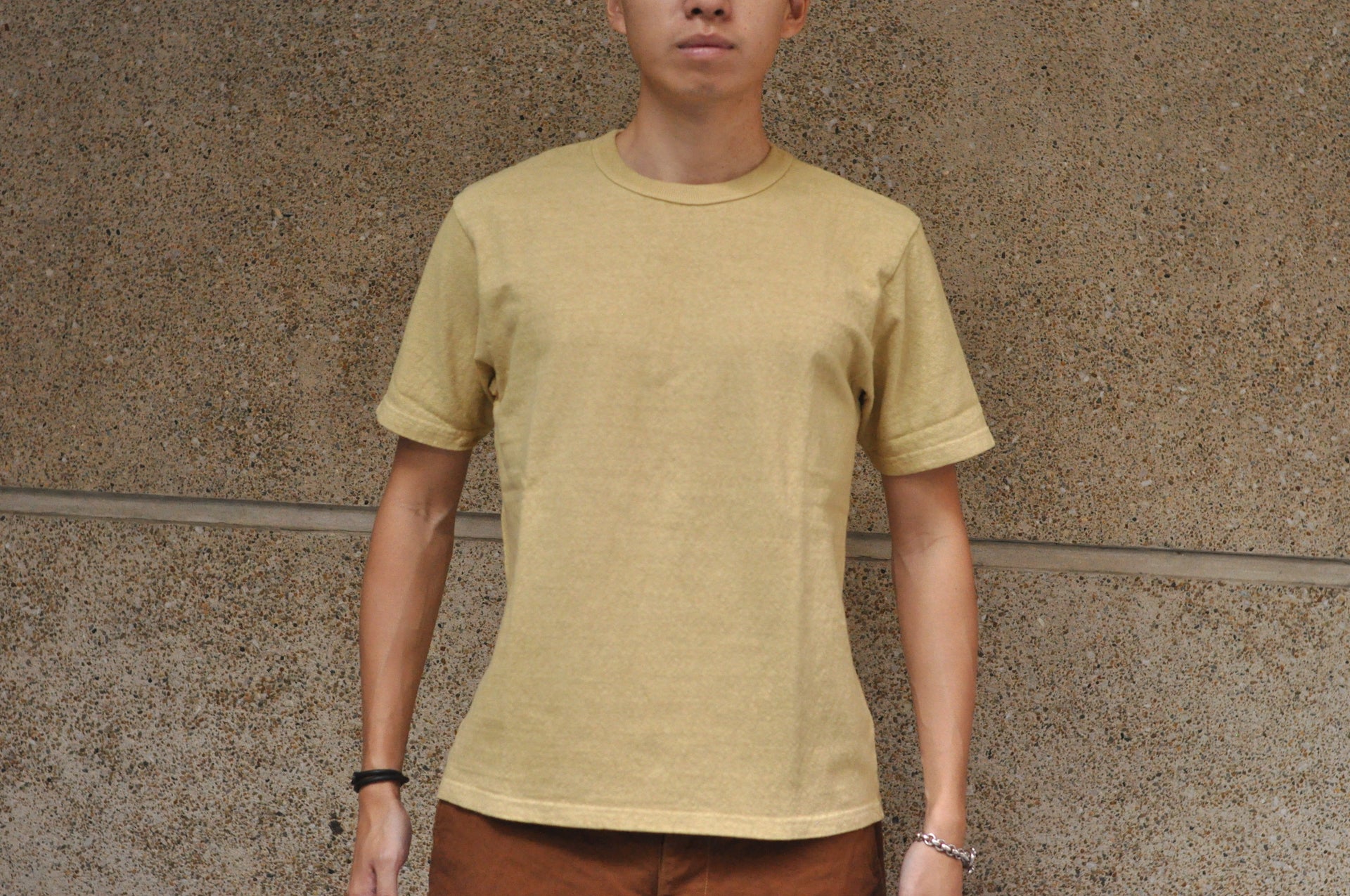 UES 9.5oz "NO.8 Slub Nep" Heavyweight Plain Tee (Mustard Yellow)