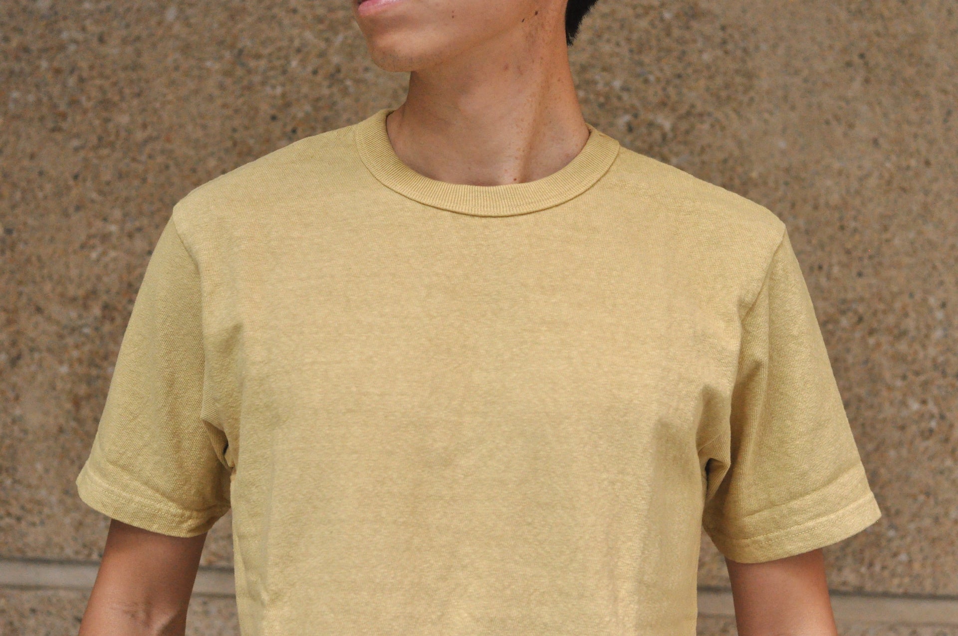 UES 9.5oz "NO.8 Slub Nep" Heavyweight Plain Tee (Mustard Yellow)