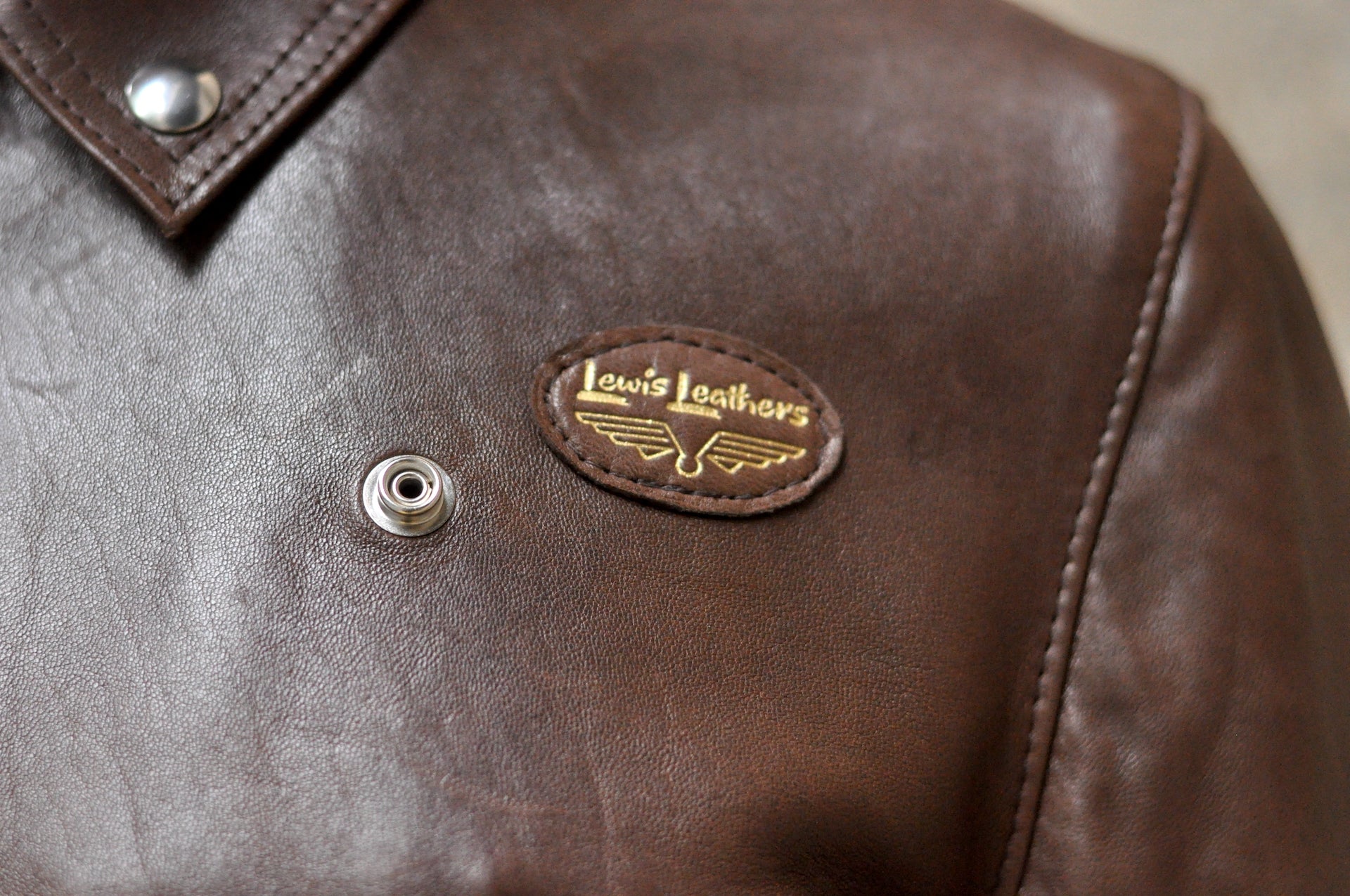 Lewis Leathers Dark Brown Sheepskin ‘Lightning' 402T Jacket (Tight fit)