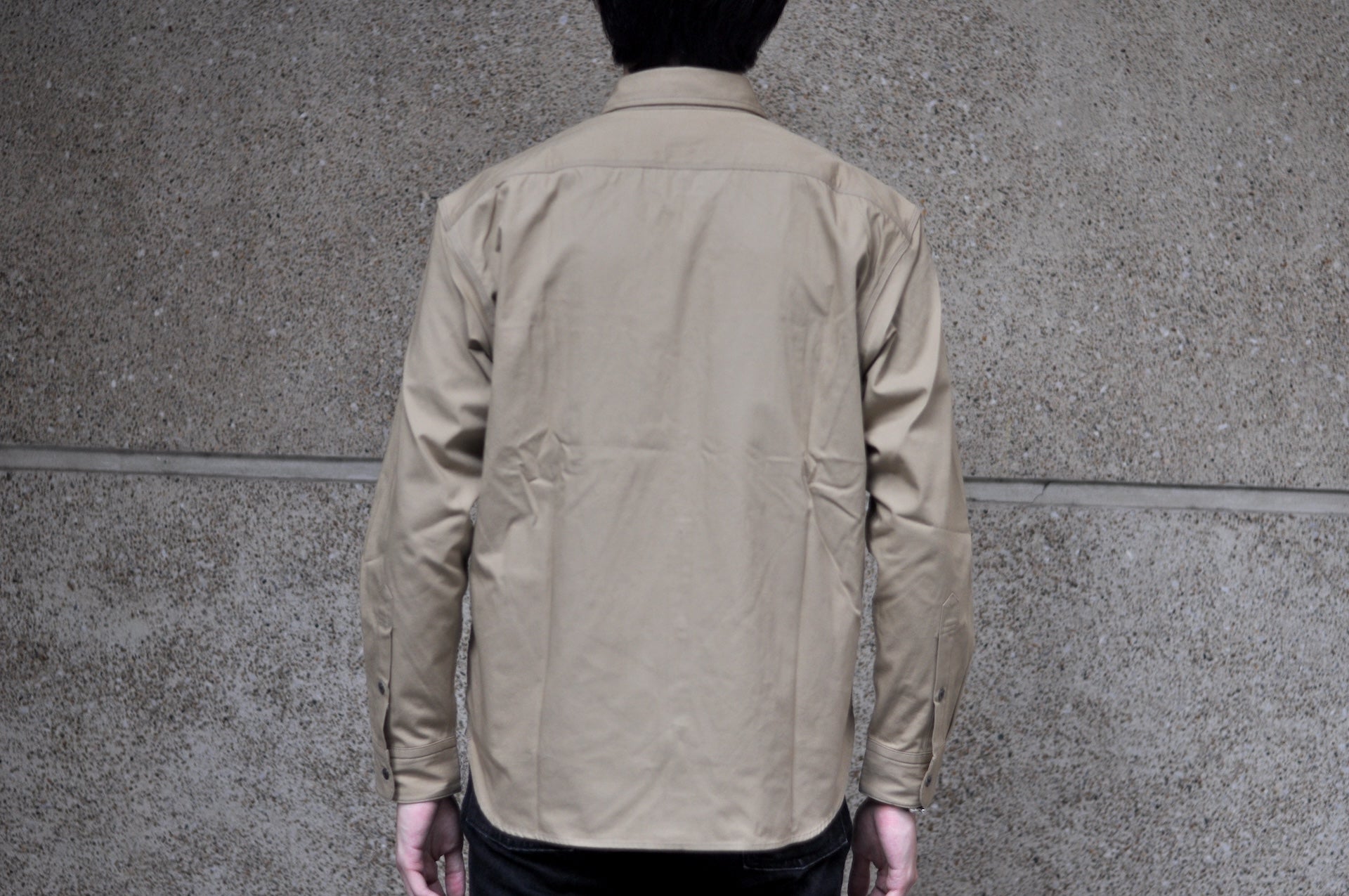MOMOTARO JEANS 8oz Duck Canvas Military Style Workshirt (Beige)