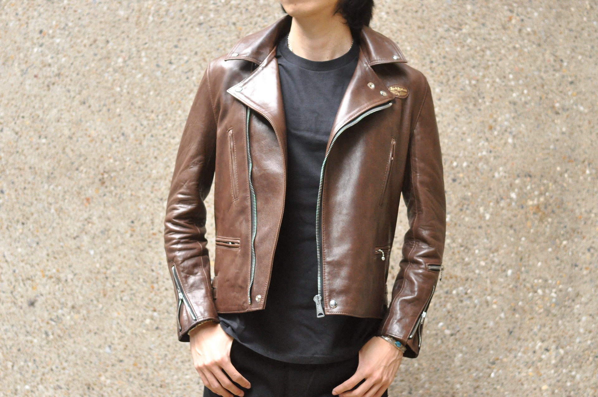 Lewis Leathers Dark Brown Sheepskin ‘Lightning' 402T Jacket (Tight fit)