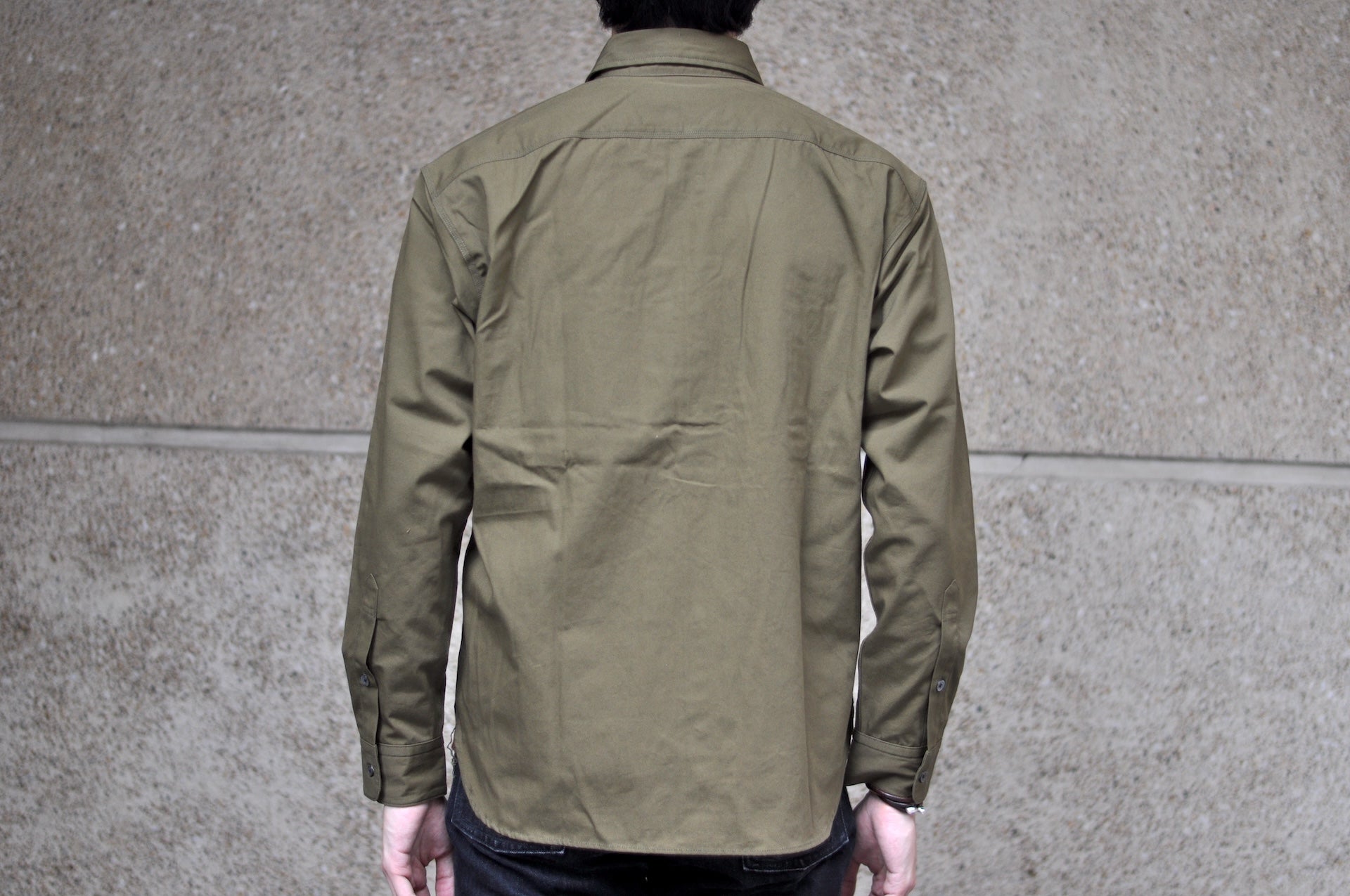 MOMOTARO JEANS 8oz Duck Canvas Military Style Workshirt (Olive)