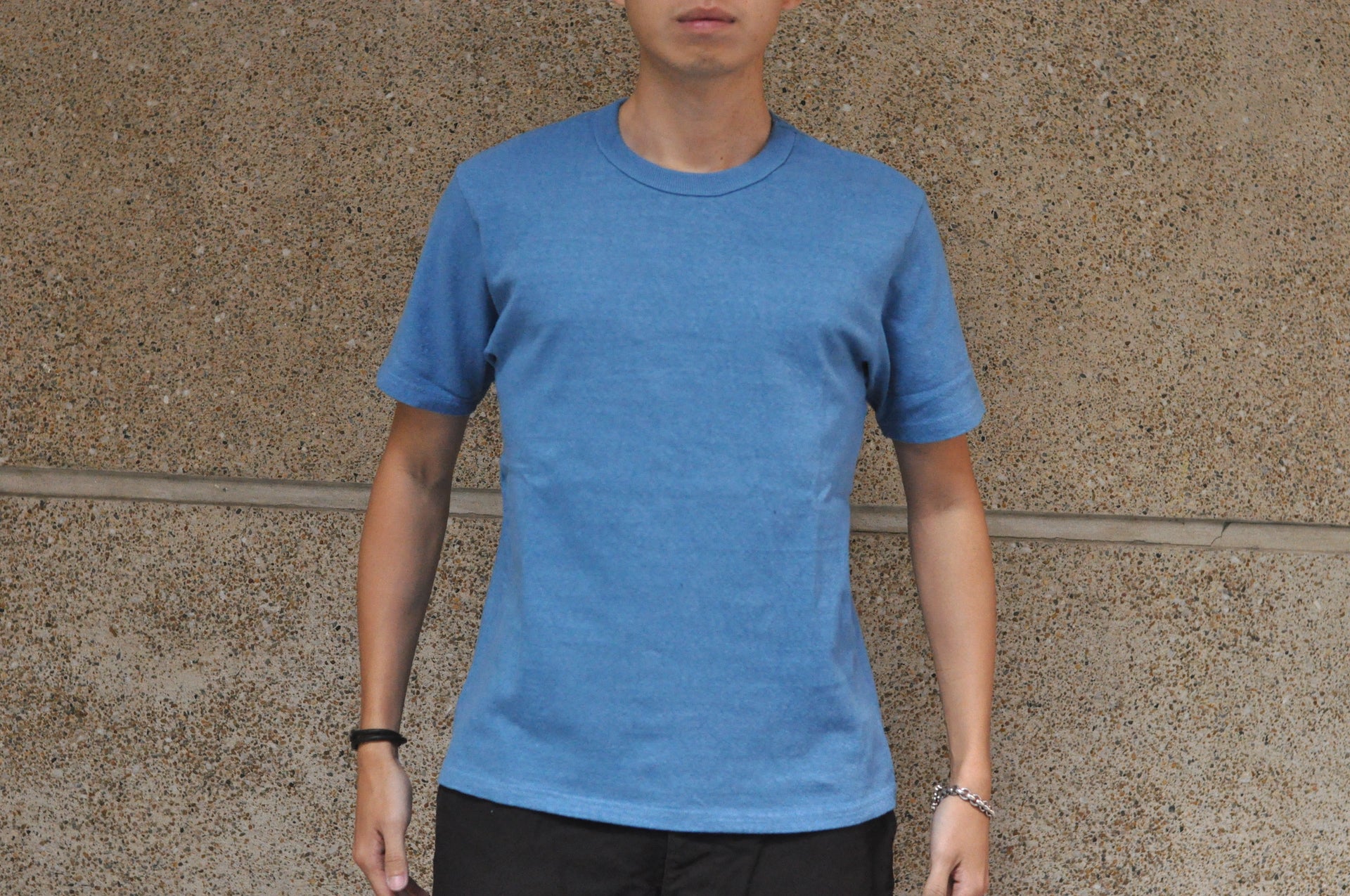 UES 9.5oz "NO.8 Slub Nep" Heavyweight Plain Tee (Turquoise Blue)