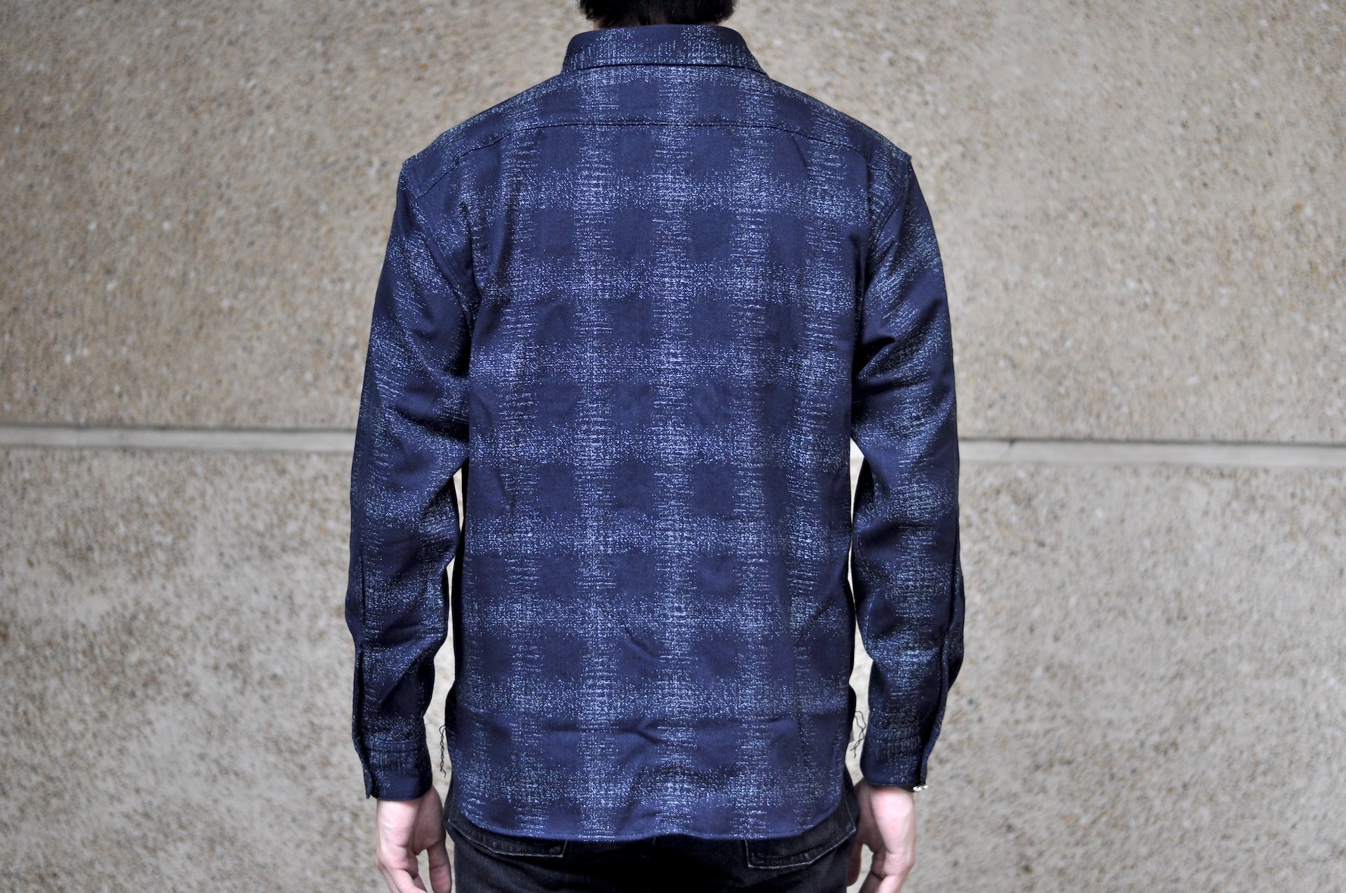 MOMOTARO JEANS Indigo Dyed "Stardust" Jacquard Ombre Workshirt
