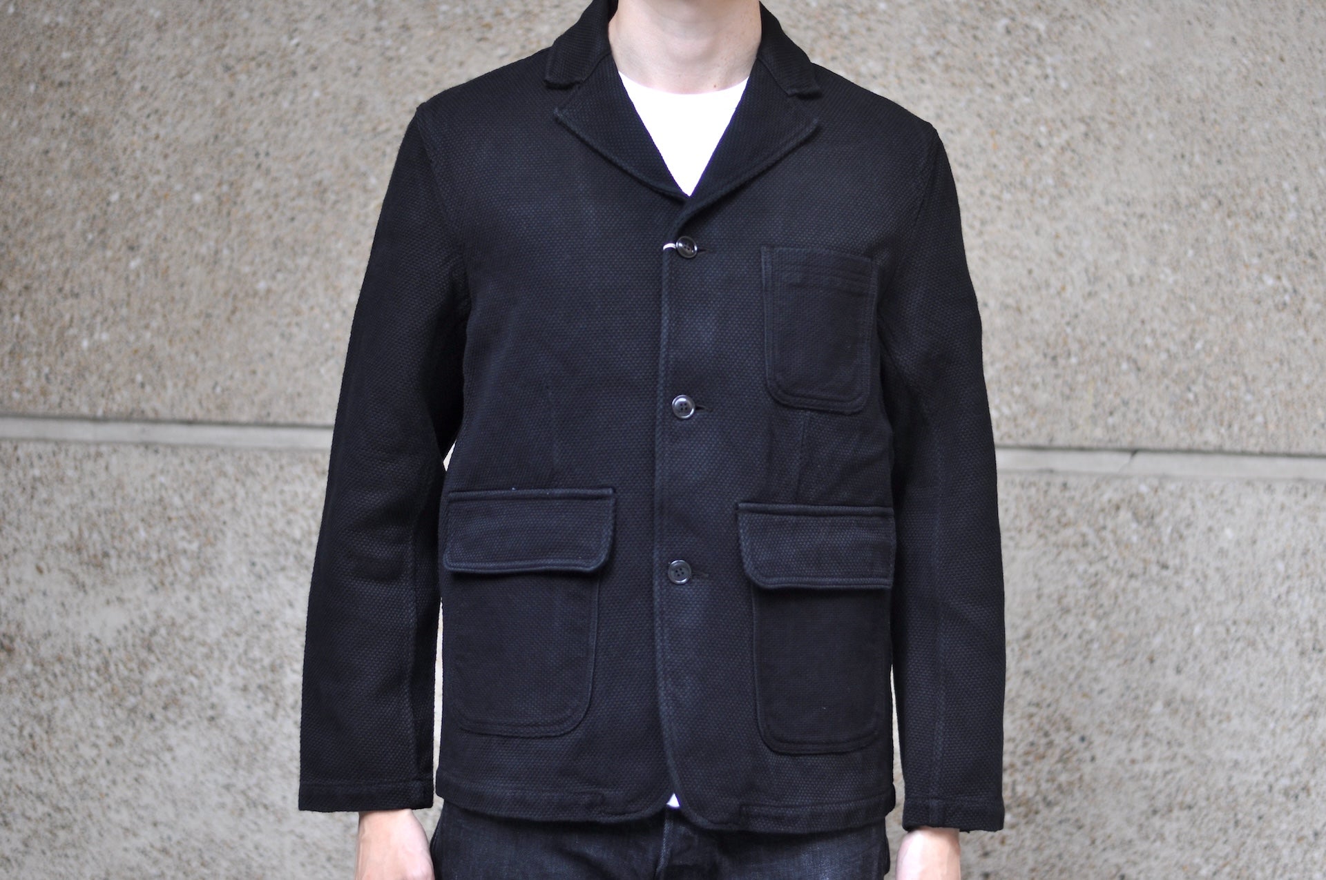 Studio D'Artisan 14oz "Kurozome" Ultimate-Black Sashiko Blazer