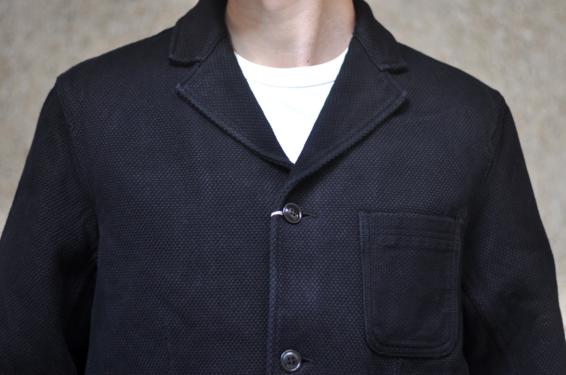Studio D'Artisan 14oz "Kurozome" Ultimate-Black Sashiko Blazer