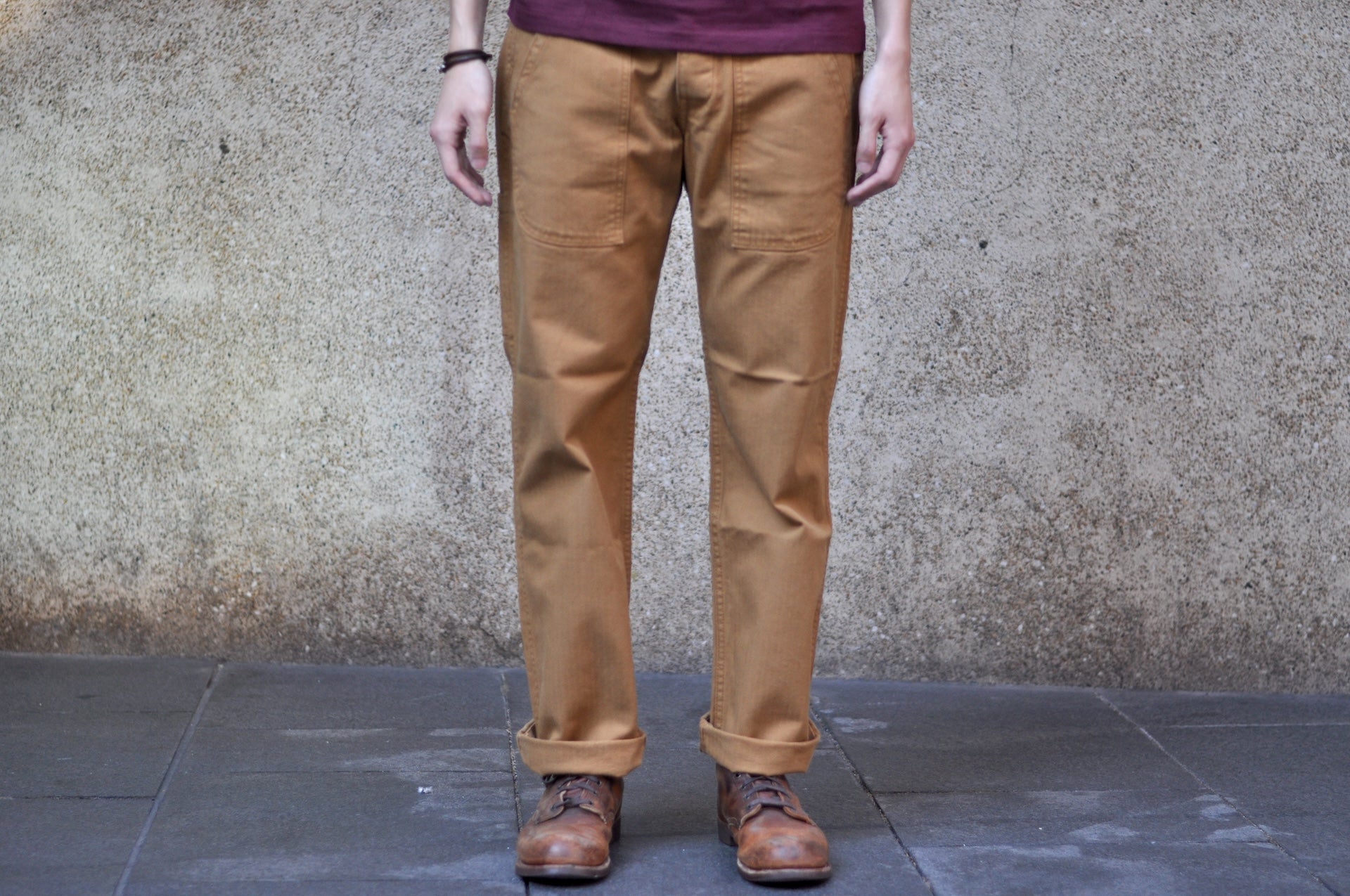 Pure Blue Japan 12oz HBT Utility Work Trousers (Camel)